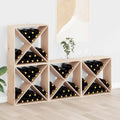 Weinregal 4 pcs Natur 62 x 25 x 62 cm Massives Kiefernholz