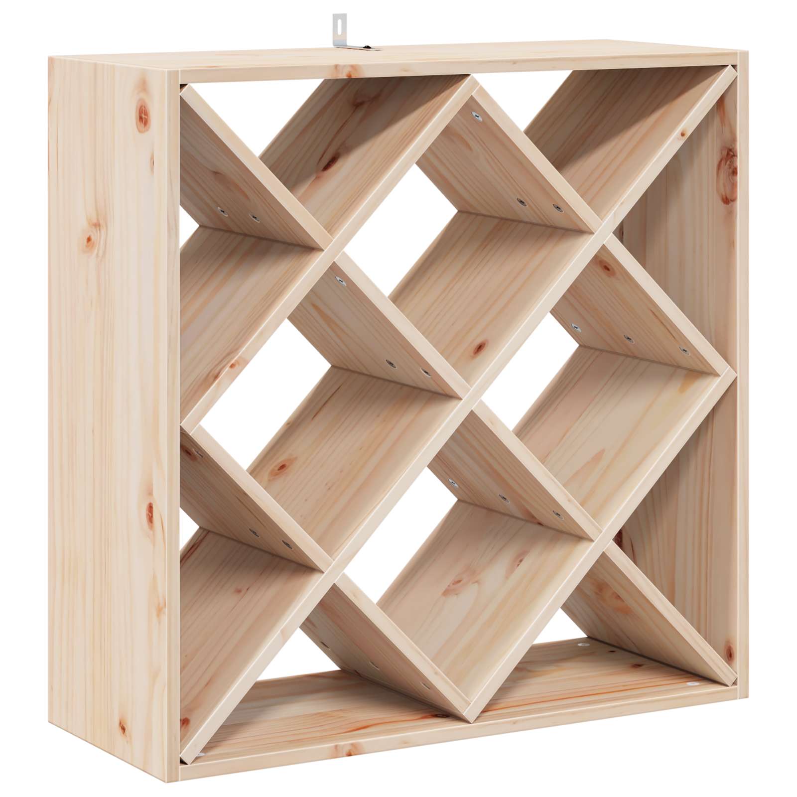 Weinregal 2 pcs Natur 62 x 25 x 62 cm Massives Kiefernholz