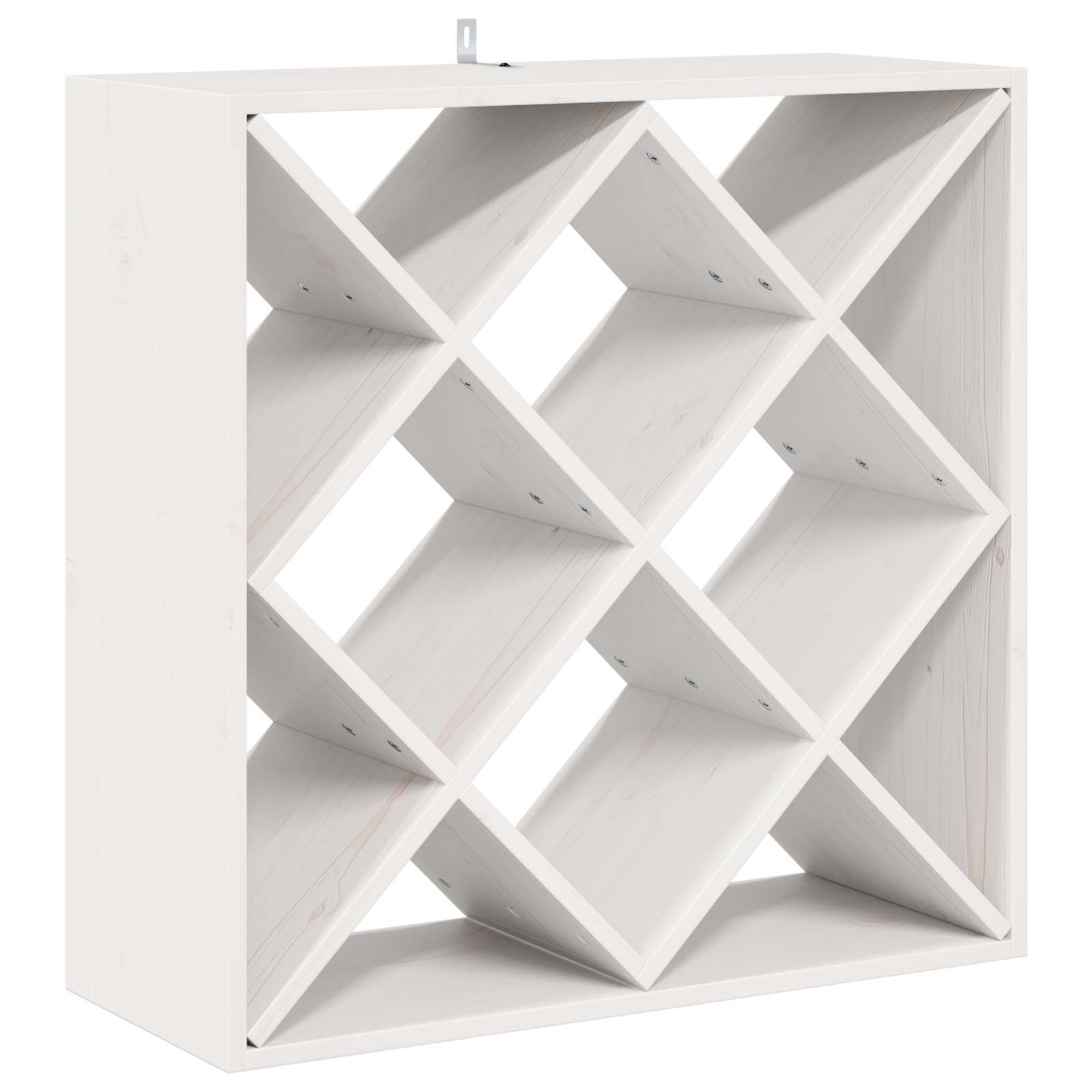 Weinregal 2 pcs Weiß 62 x 25 x 62 cm Massives Kiefernholz
