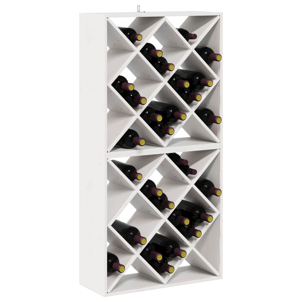 Weinregal 2 pcs Weiß 62 x 25 x 62 cm Massives Kiefernholz