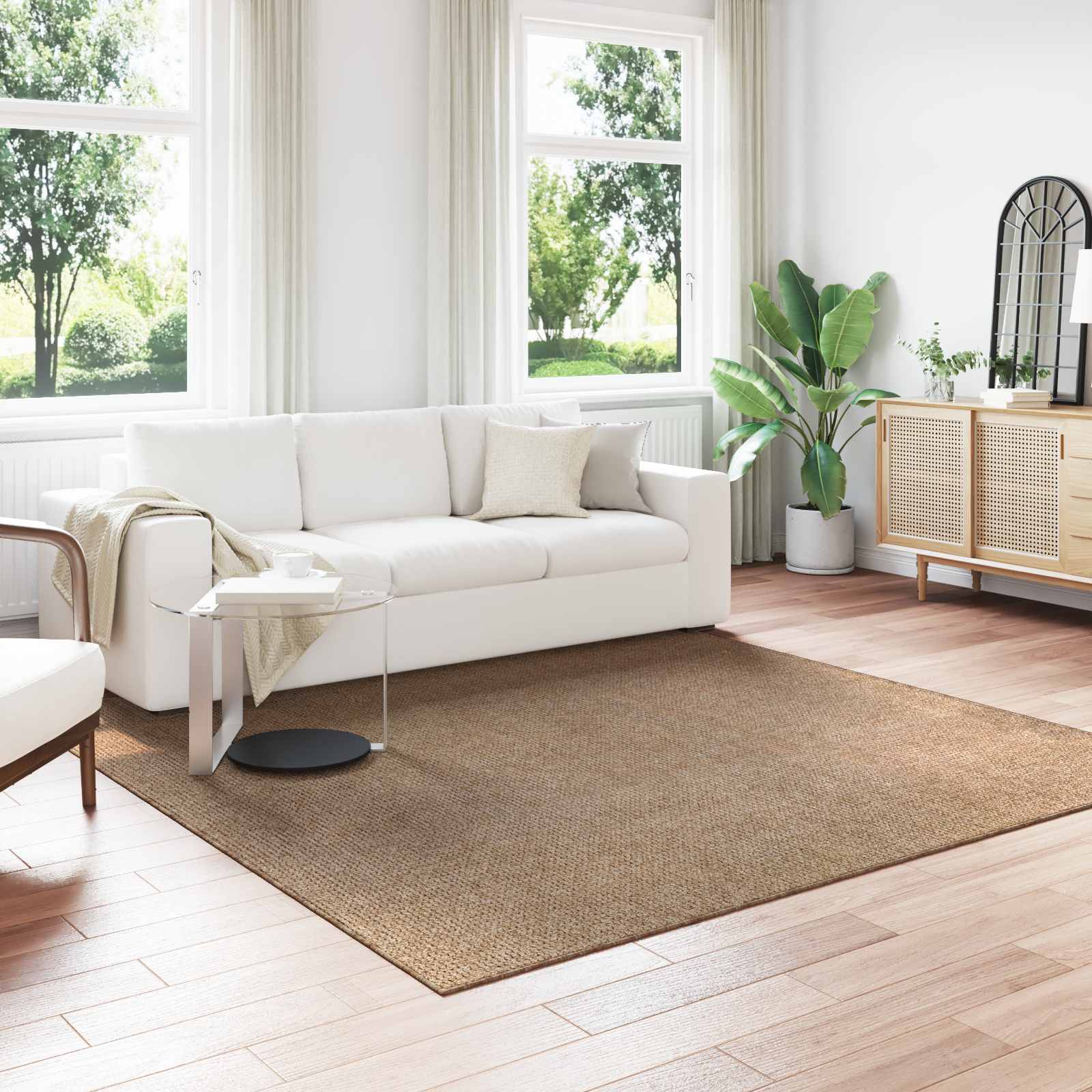 Bereichsteppiche Quadratisch AGIRA Natur 240 x 240 cm Polyester