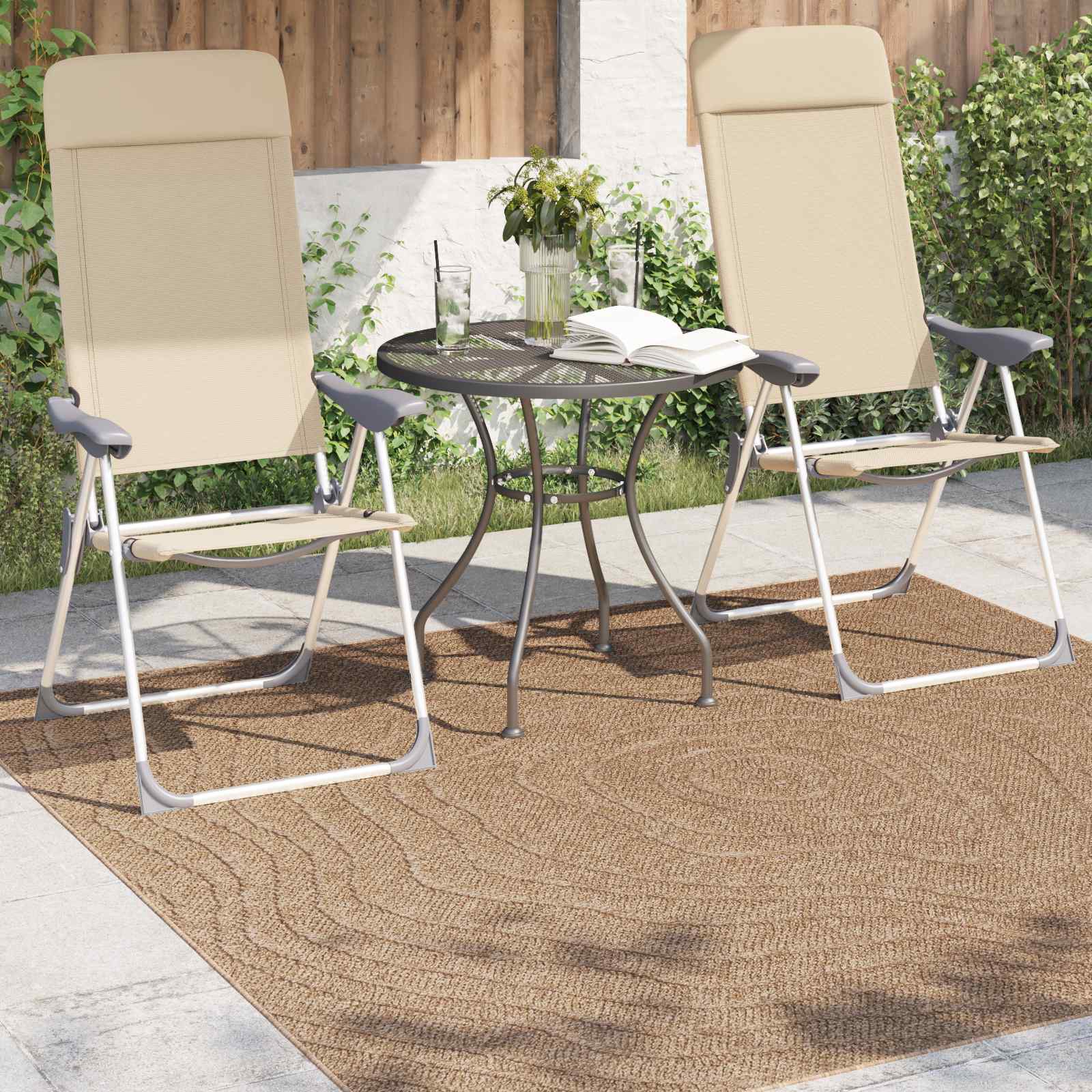 Bereichsteppiche Moiré AGIRA Natur 120 x 120 cm Polyester