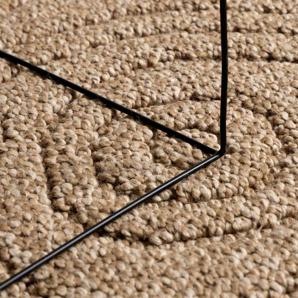 Bereichsteppiche Rund Moiré AGIRA Natur Ø 120 CM Polyester