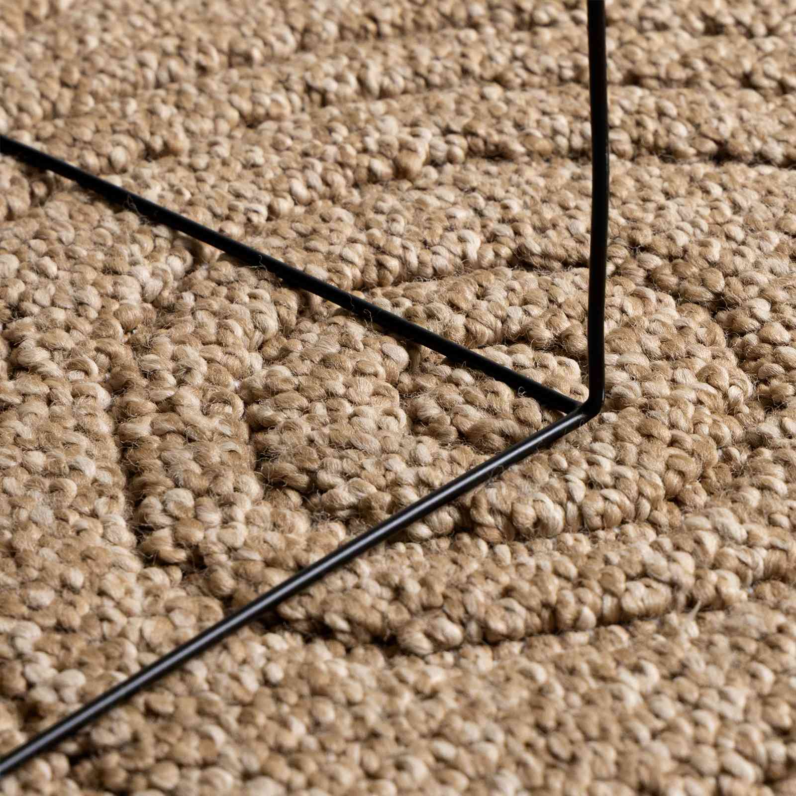 Bereichsteppiche Rund Moiré AGIRA Natur Ø 120 CM Polyester