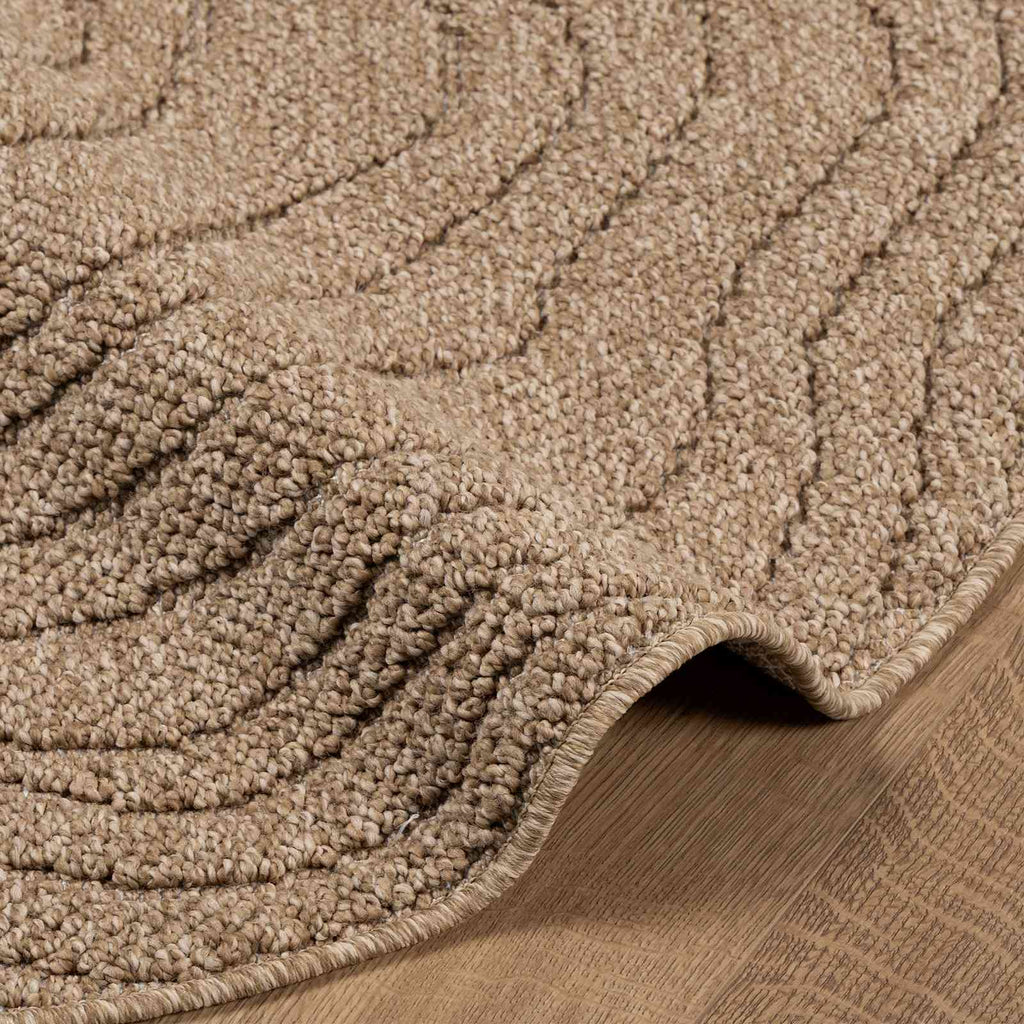Bereichsteppiche Rund Moiré AGIRA Natur Ø 120 CM Polyester