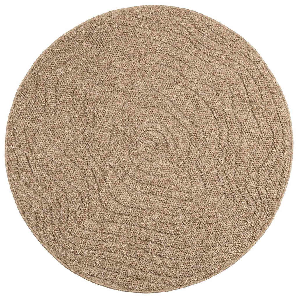 Bereichsteppiche Rund Moiré AGIRA Natur Ø 120 CM Polyester