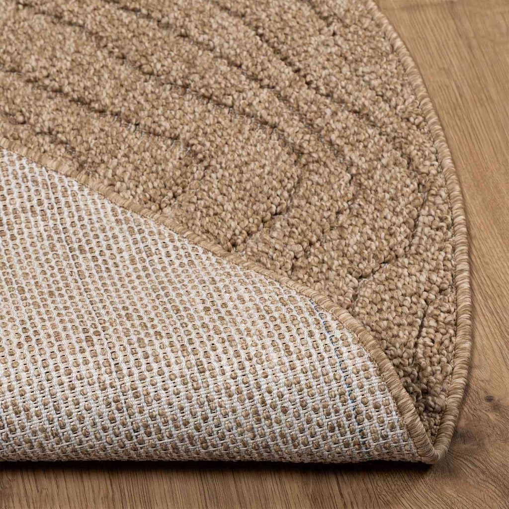 Bereichsteppiche Rund Moiré AGIRA Natur Ø 200 CM Polyester
