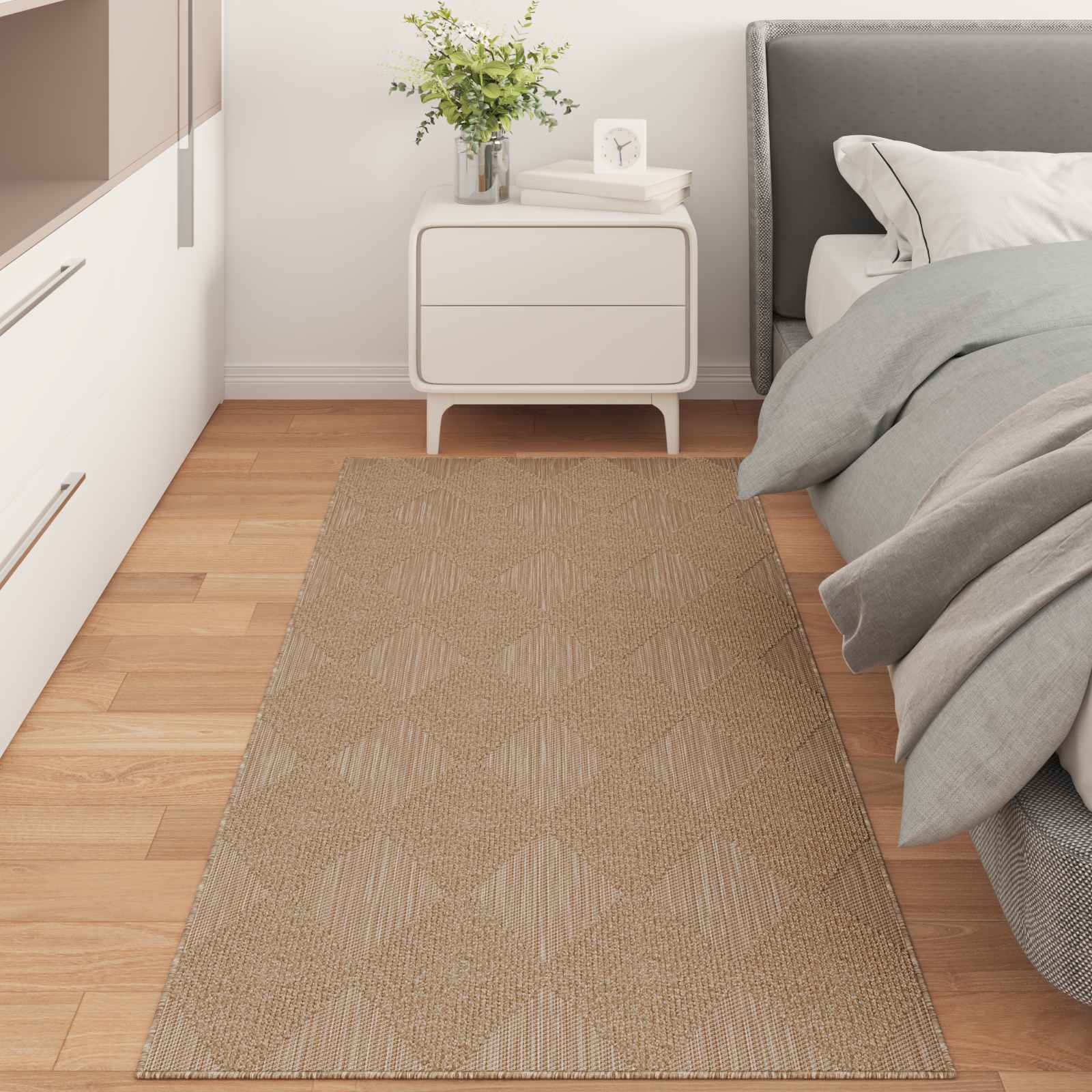 Bereichsteppiche Rechtwinklig AGIRA Natur 150 x 80 cm Polyester