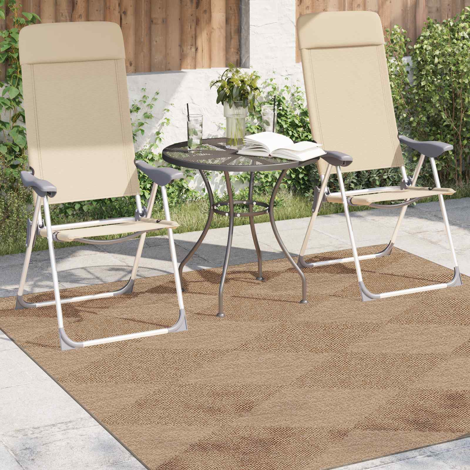 Bereichsteppiche Quadratisch AGIRA Natur 120 x 120 cm Polyester