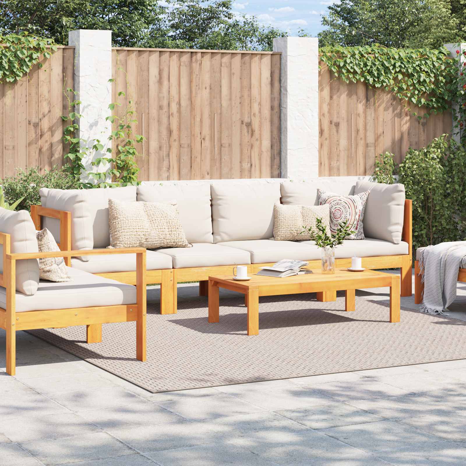 Bereichsteppiche Quadratisch FARO Creme 240 x 240 cm Polyester