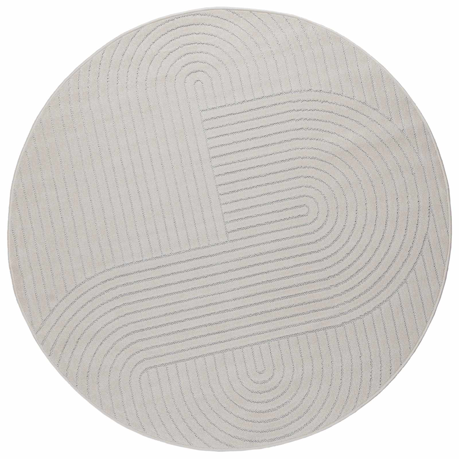 Bereichsteppiche Rund PALMERAS Creme Ø 120 CM Polyester