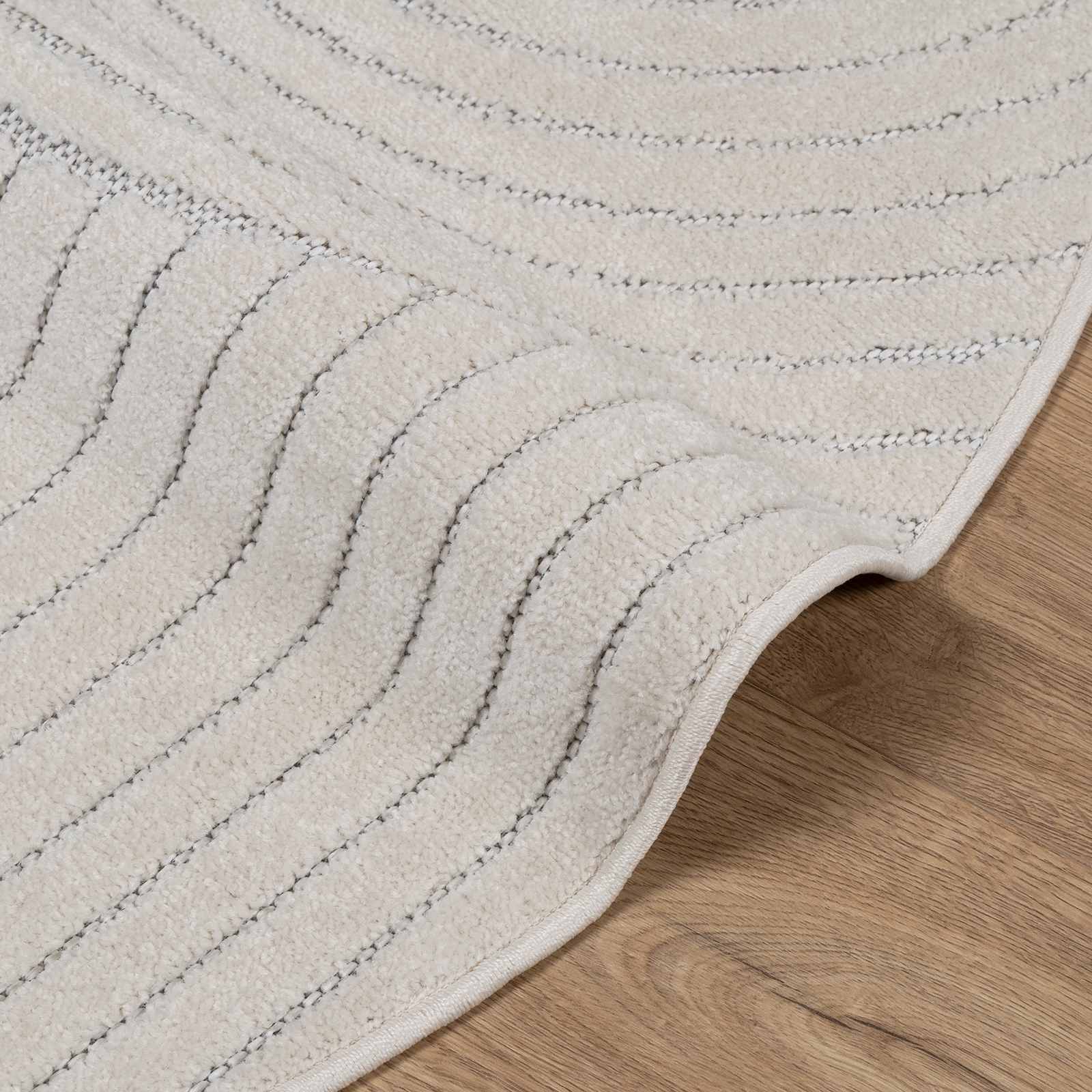Bereichsteppiche Rund PALMERAS Creme Ø 200 CM Polyester