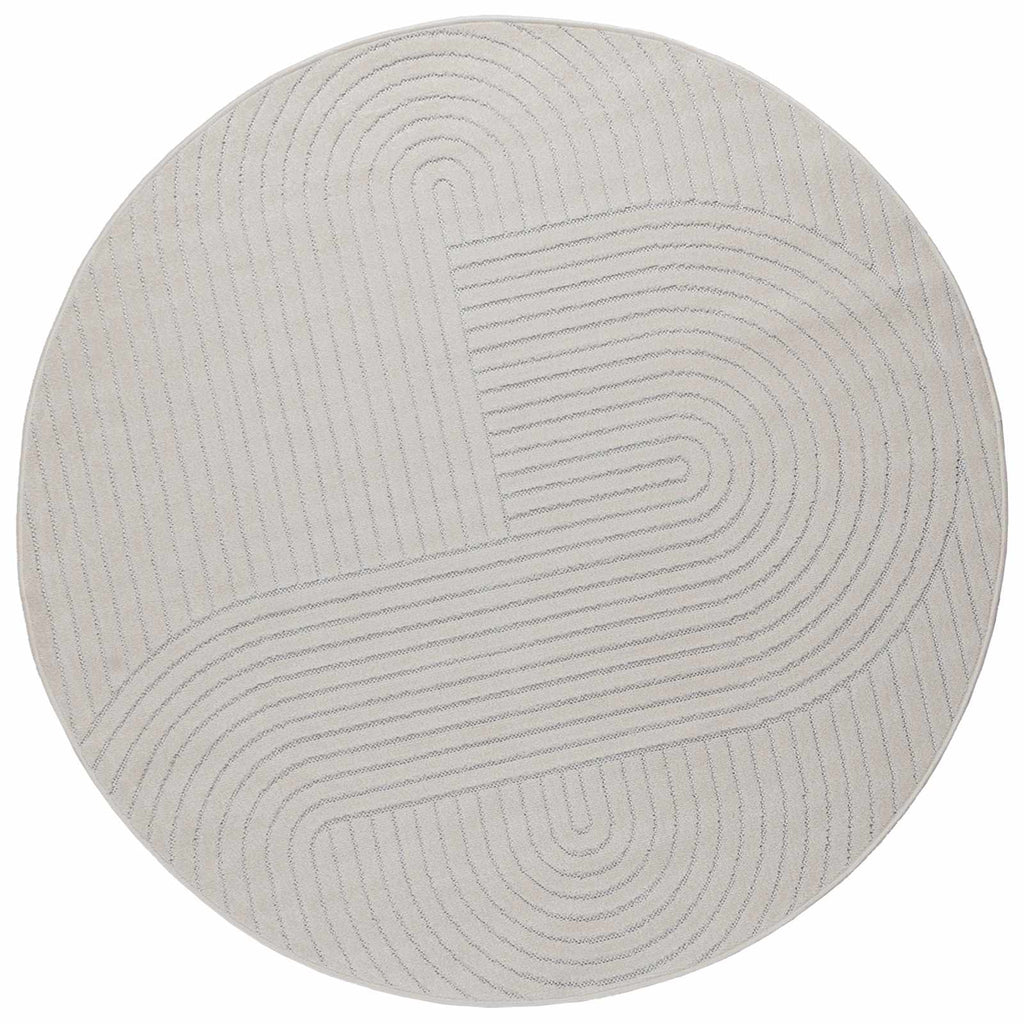 Bereichsteppiche Rund PALMERAS Creme Ø 200 CM Polyester