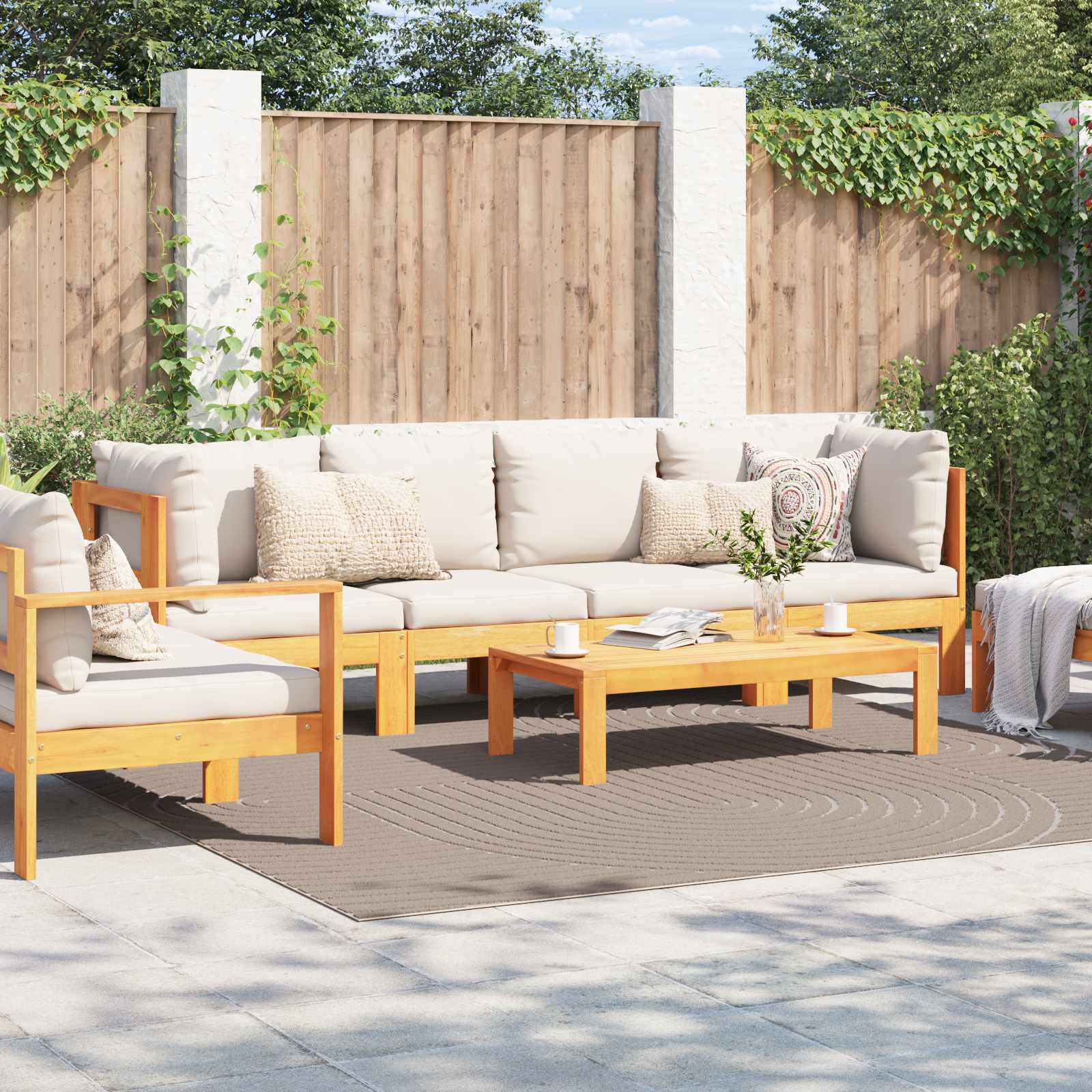 Bereichsteppiche PALMERAS Beige 240 x 240 cm Polyester