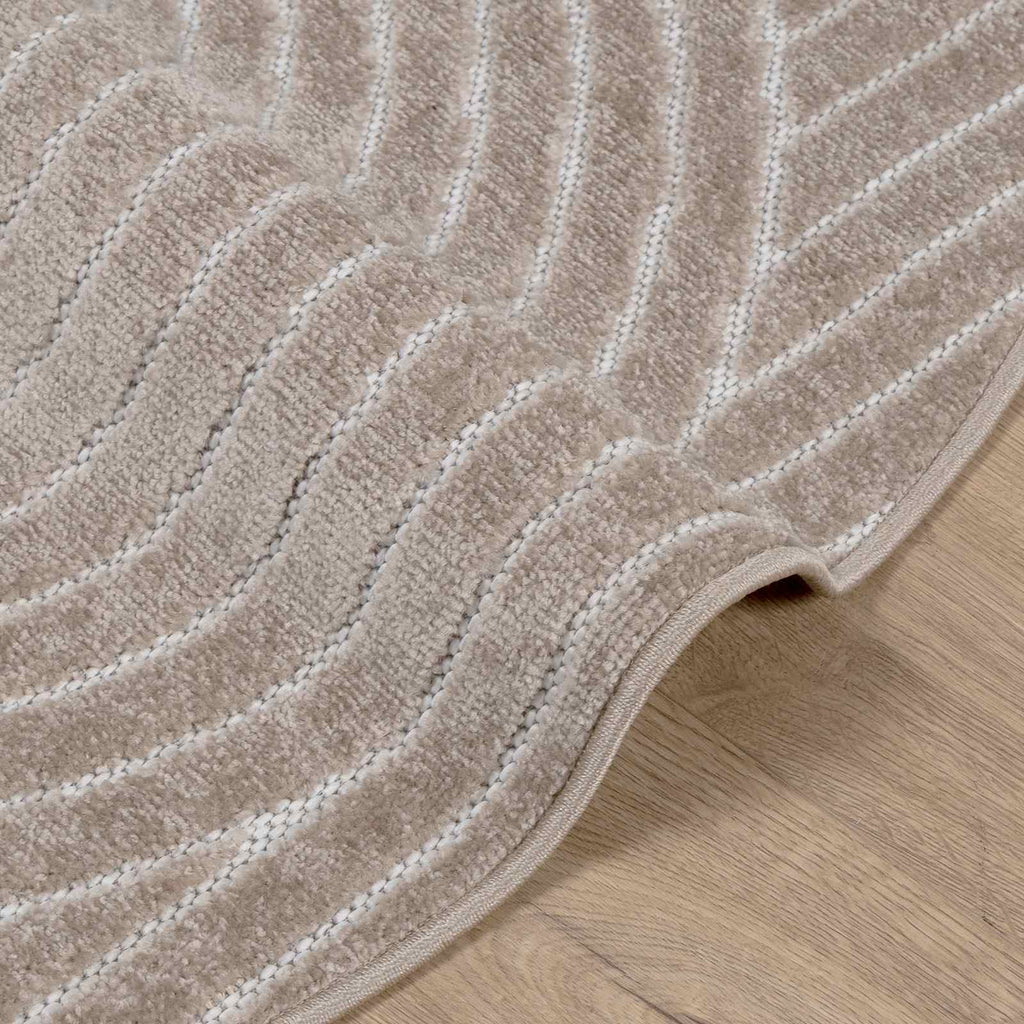 Bereichsteppiche Rund PALMERAS Beige Ø 160 CM Polyester