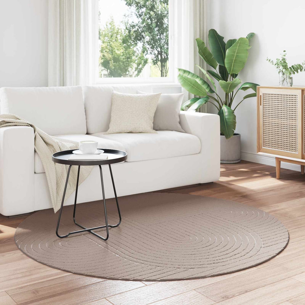 Bereichsteppiche Rund PALMERAS Beige Ø 160 CM Polyester