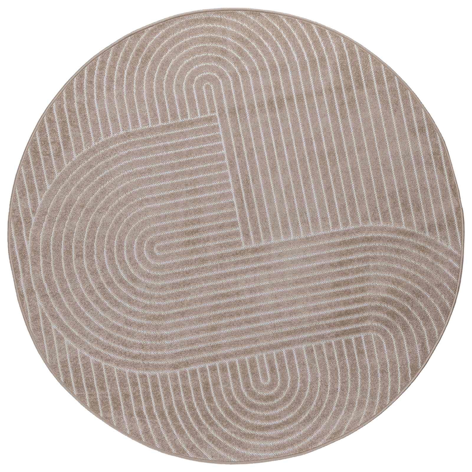 Bereichsteppiche Rund PALMERAS Beige Ø 160 CM Polyester