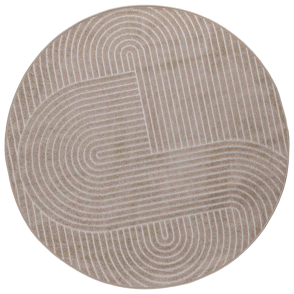 Bereichsteppiche Rund PALMERAS Beige Ø 200 CM Polyester