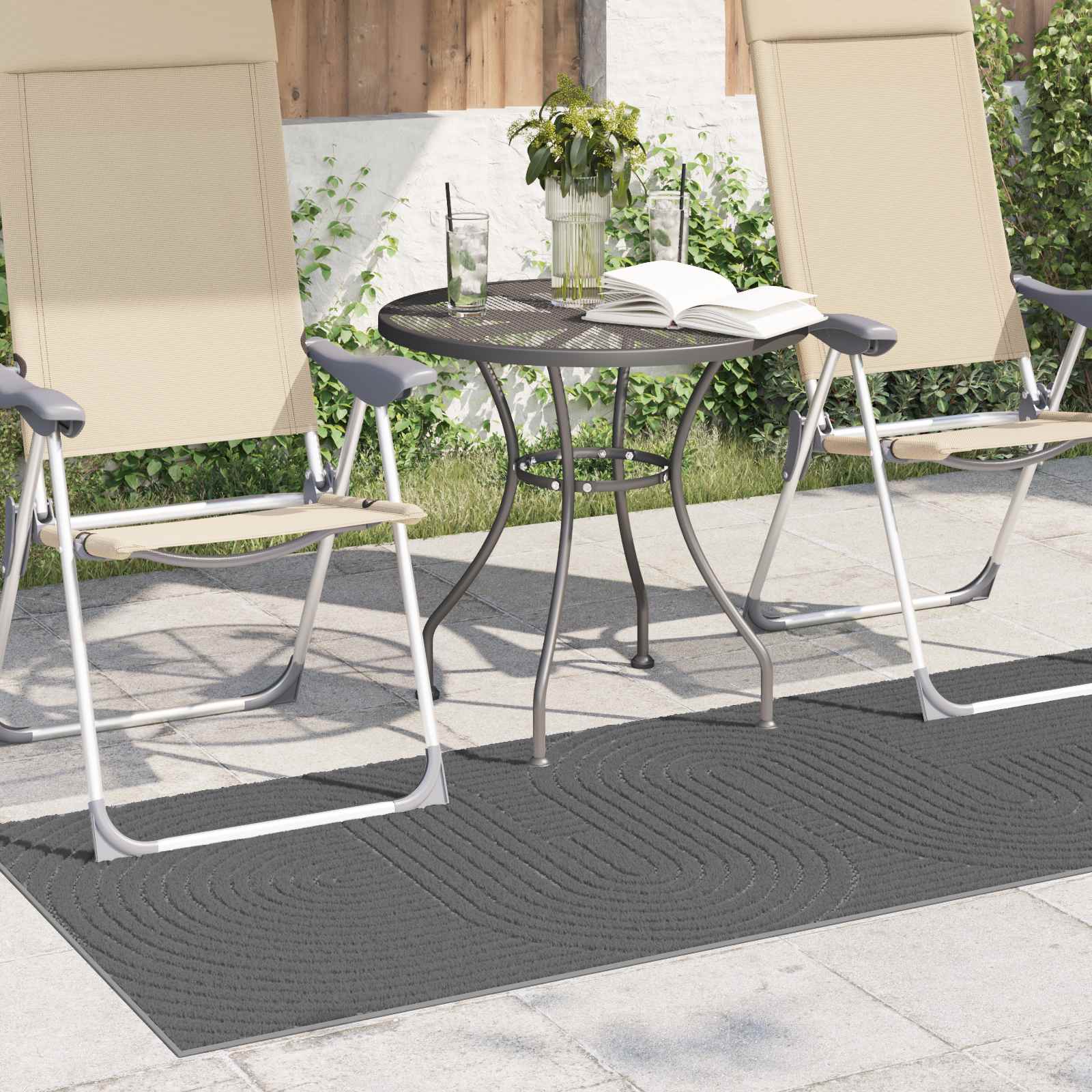 Bereichsteppiche PALMERAS Anthrazit 200 x 80 cm Polyester