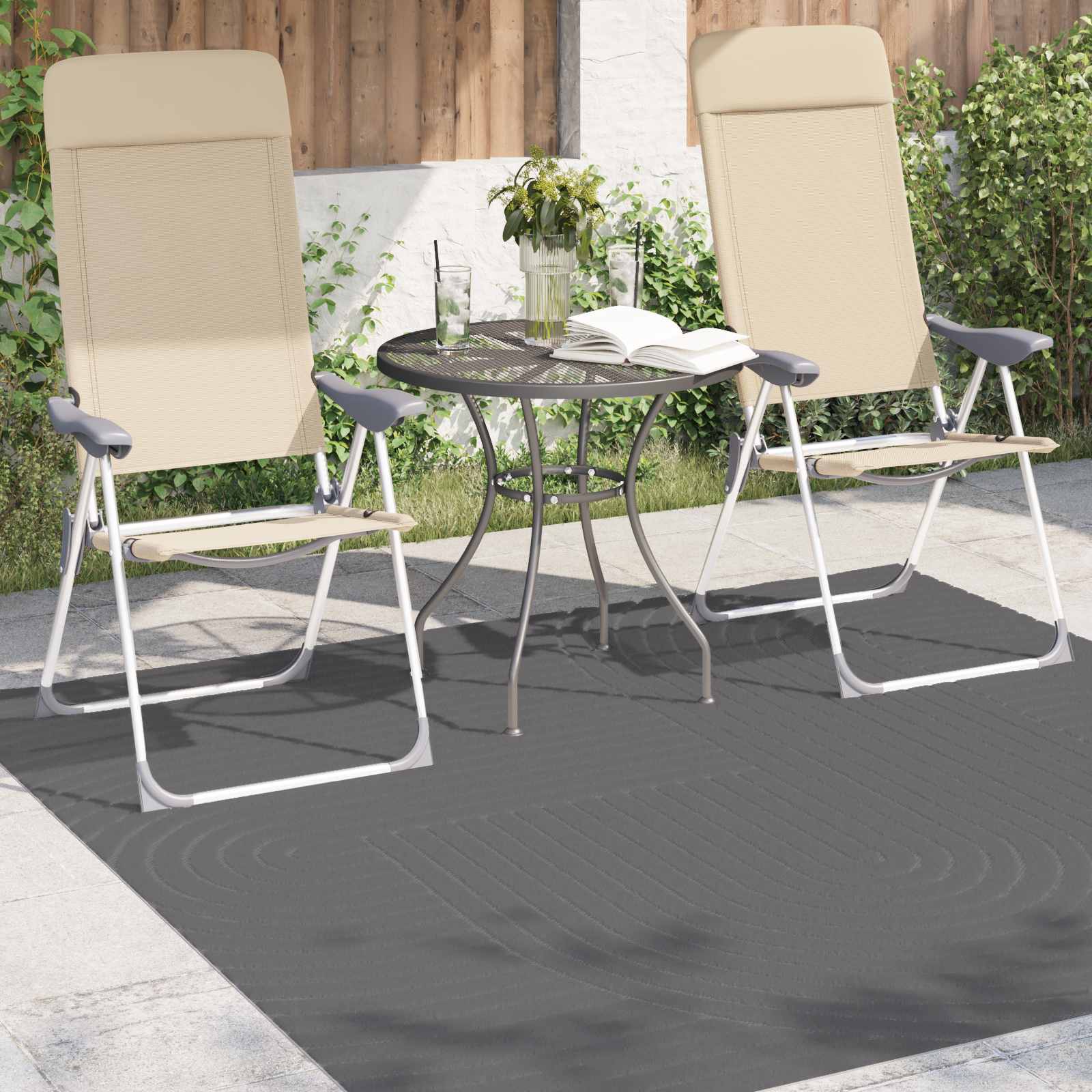 Bereichsteppiche PALMERAS Anthrazit 200 x 200 cm Polyester
