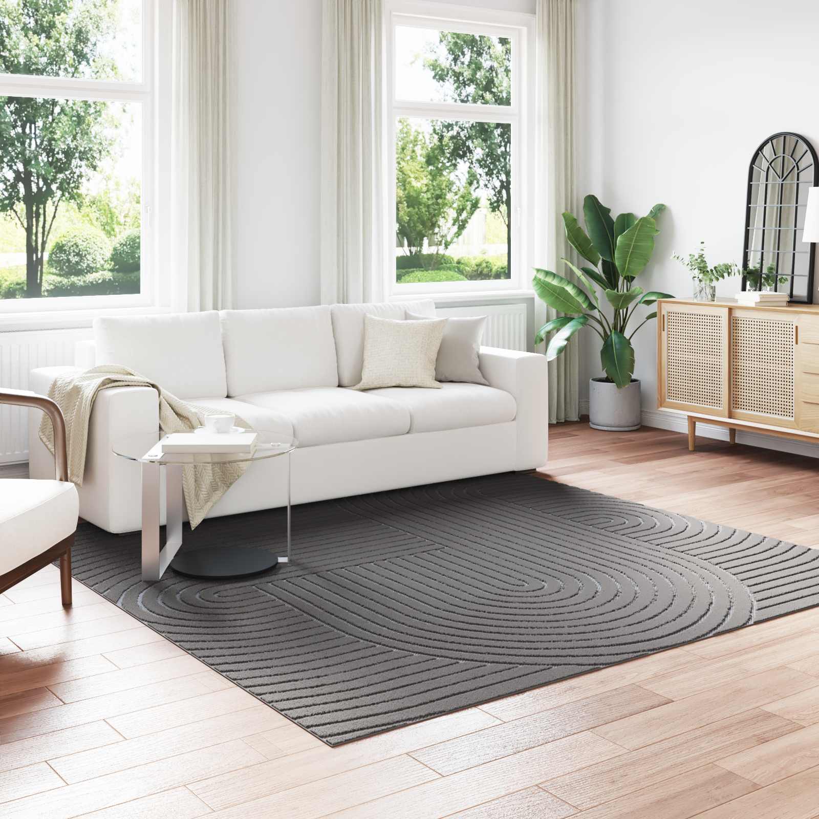 Bereichsteppiche PALMERAS Anthrazit 240 x 240 cm Polyester