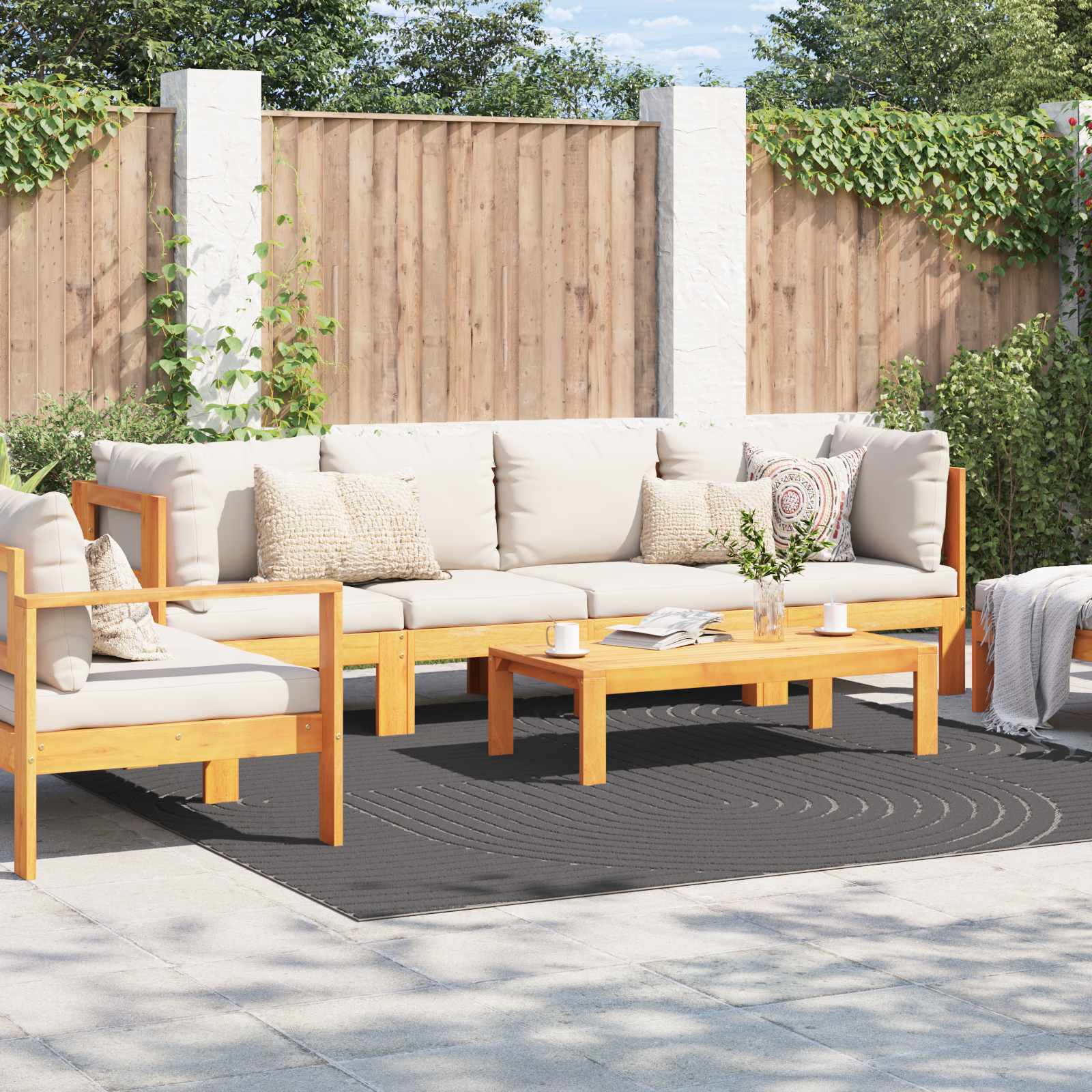 Bereichsteppiche PALMERAS Anthrazit 240 x 240 cm Polyester