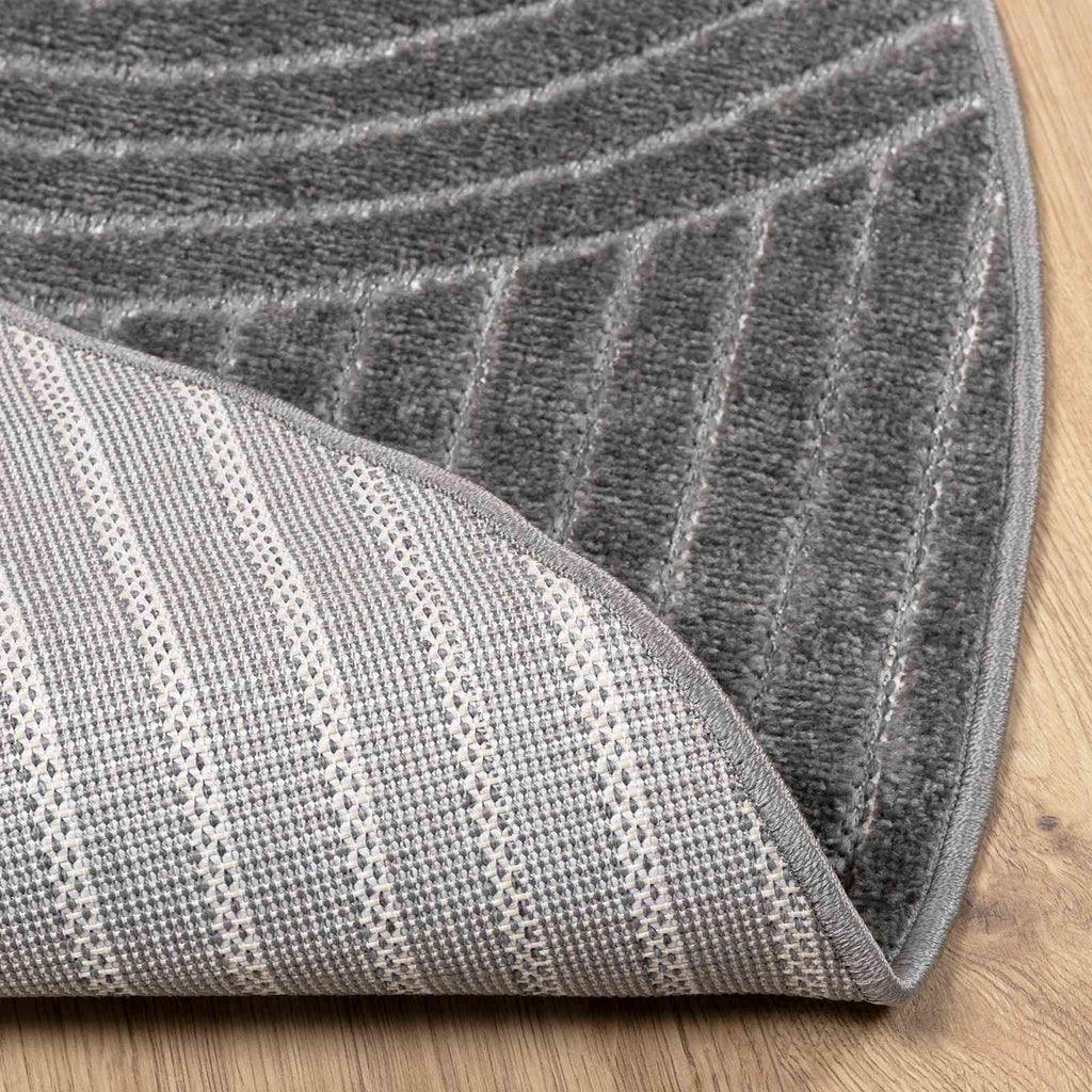 Bereichsteppiche Rund PALMERAS Anthrazit Ø 160 CM Polyester