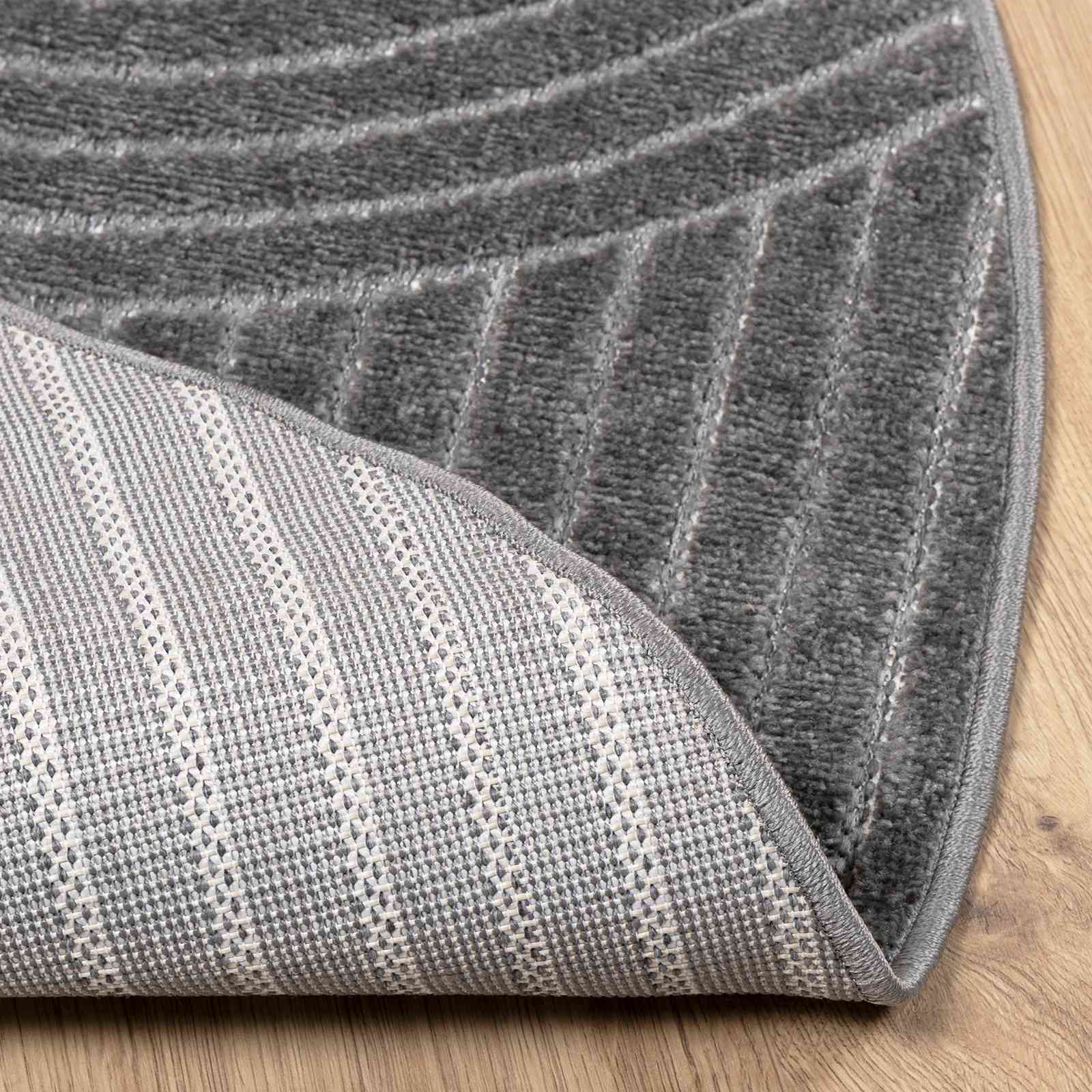 Bereichsteppiche Rund PALMERAS Anthrazit Ø 160 CM Polyester