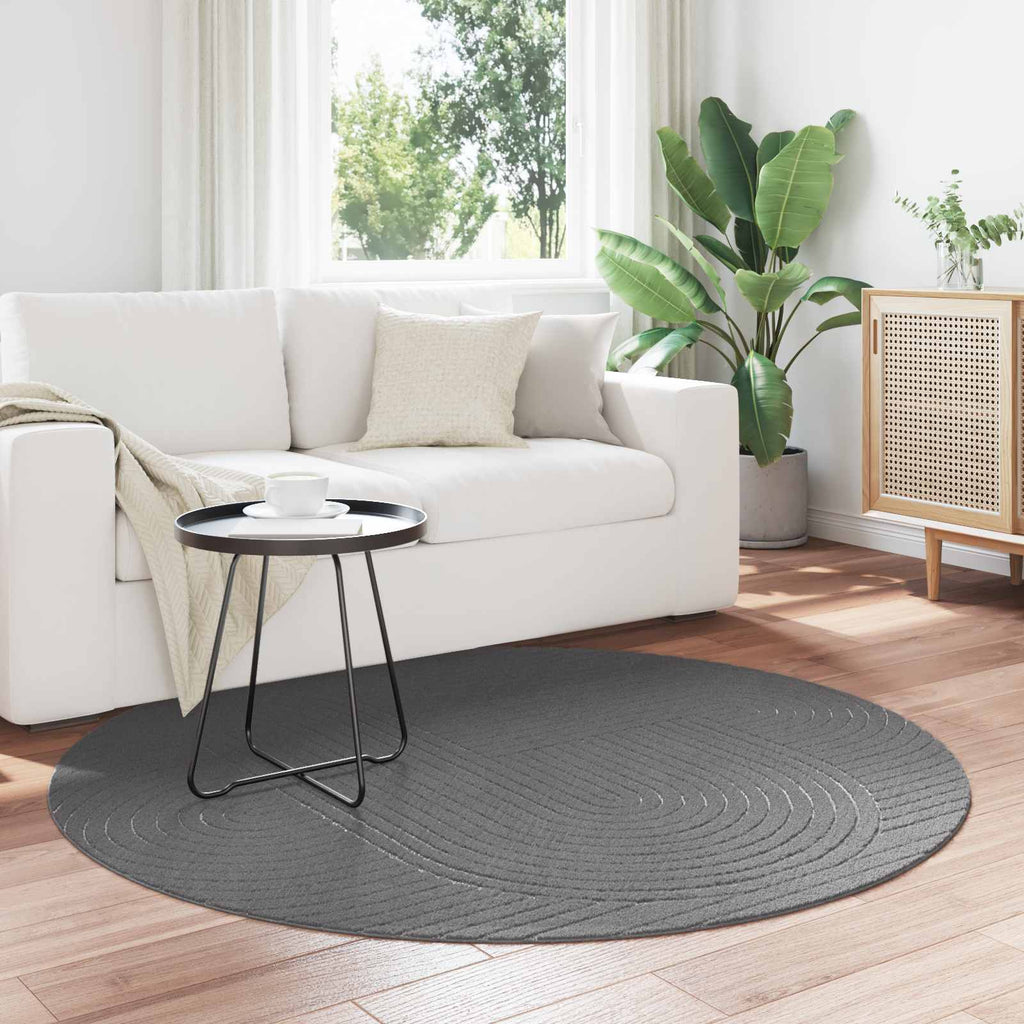 Bereichsteppiche Rund PALMERAS Anthrazit Ø 160 CM Polyester