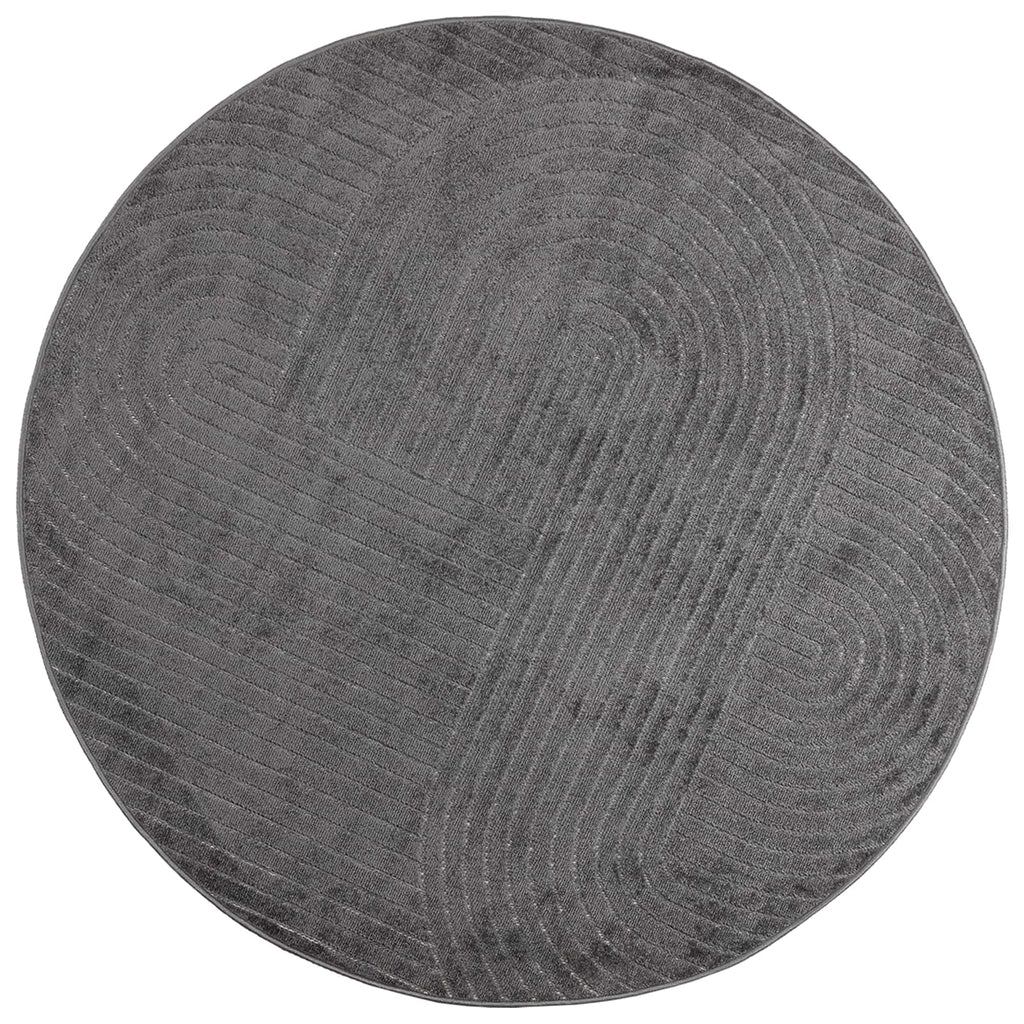 Bereichsteppiche Rund PALMERAS Anthrazit Ø 160 CM Polyester