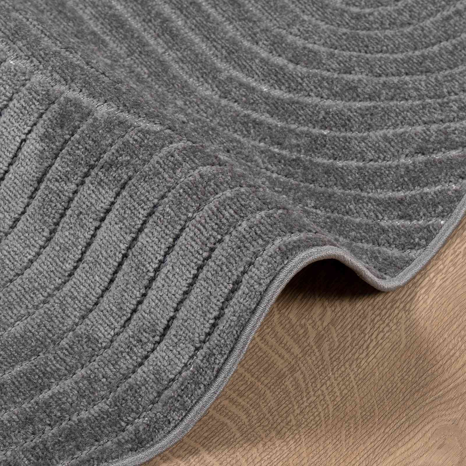 Bereichsteppiche Rund PALMERAS Anthrazit Ø 200 CM Polyester