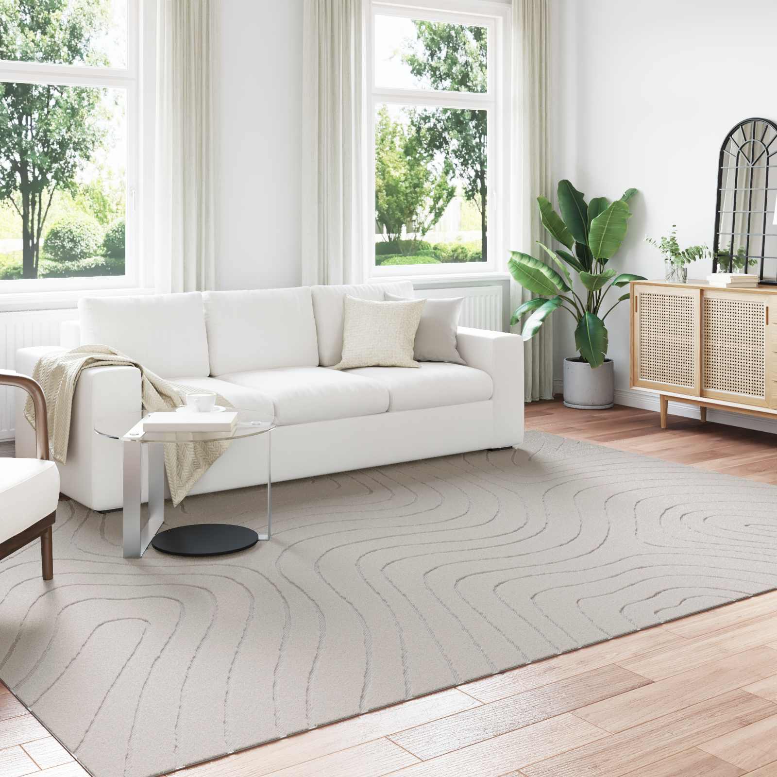 Bereichsteppiche PALMERAS Creme 280 x 200 cm Polyester