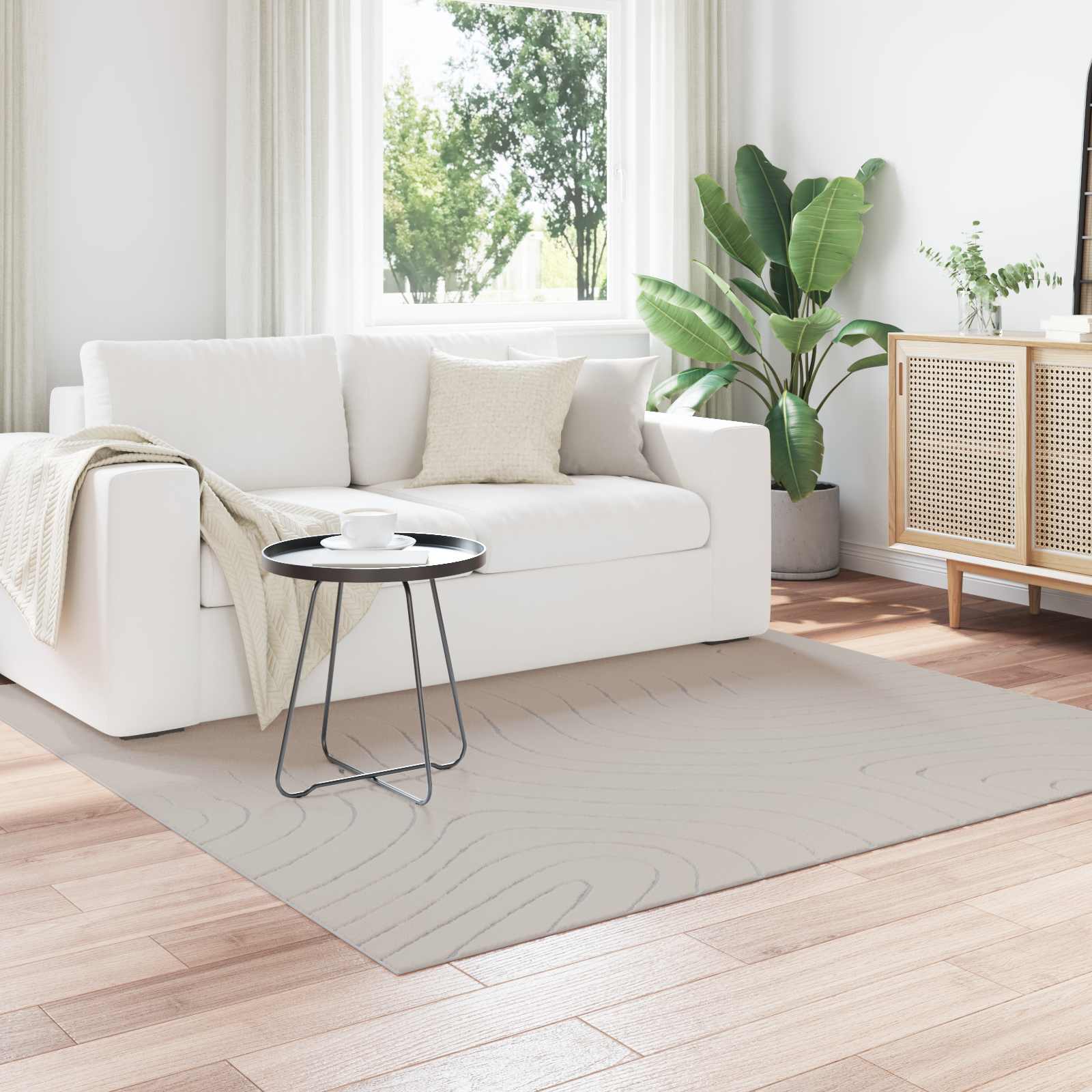 Bereichsteppiche PALMERAS Creme 120 x 120 cm Polyester