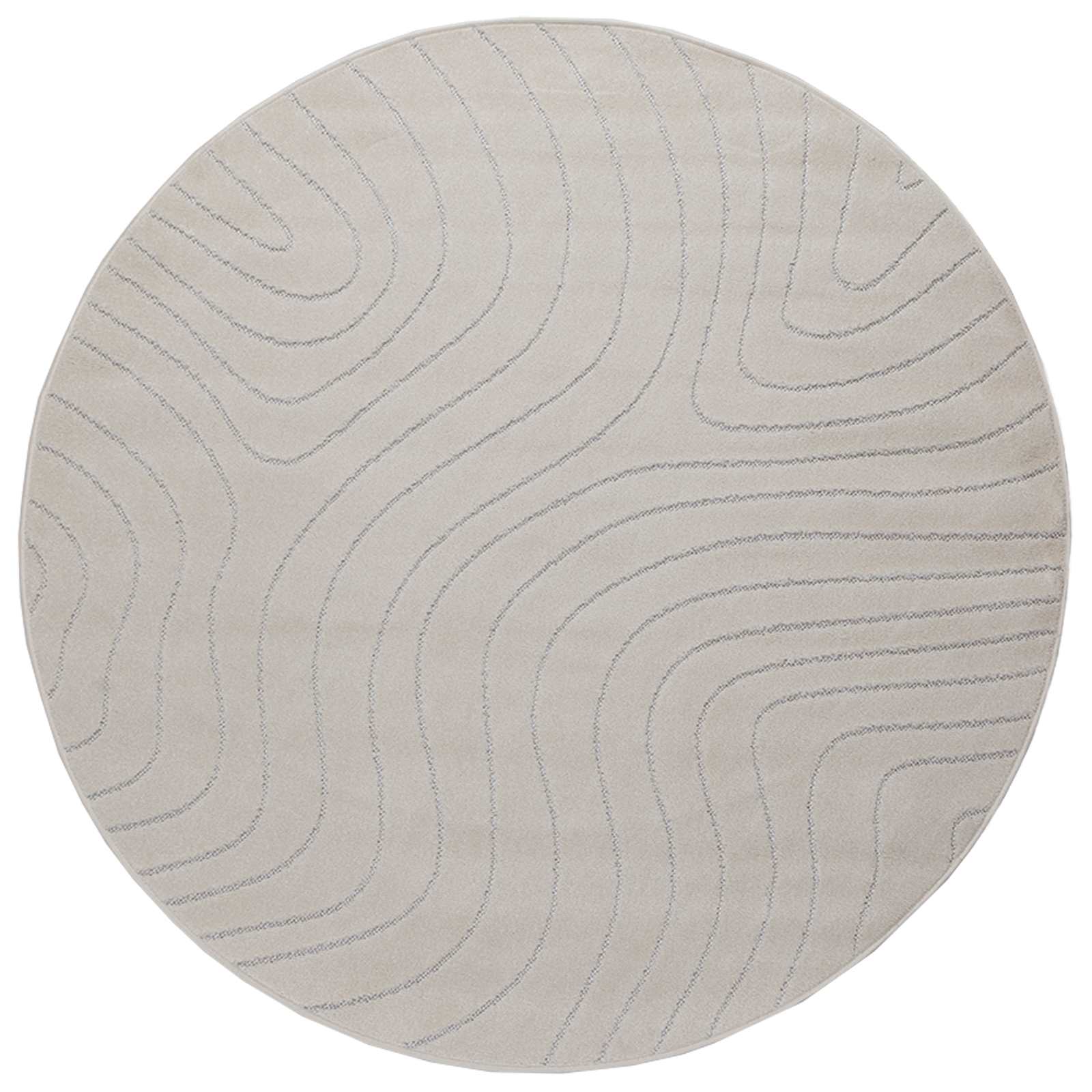 Bereichsteppiche Rund PALMERAS Creme Ø 120 CM Polyester