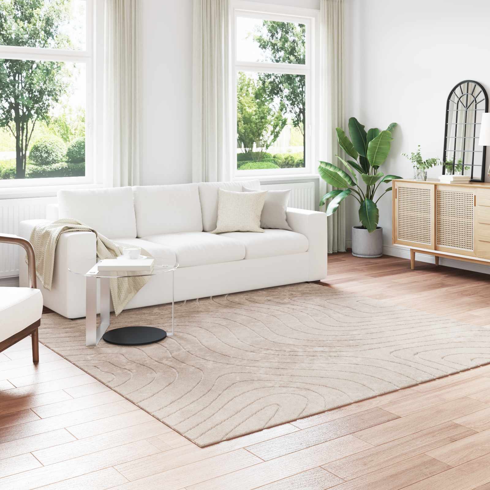 Bereichsteppiche PALMERAS Beige 240 x 240 cm Polyester