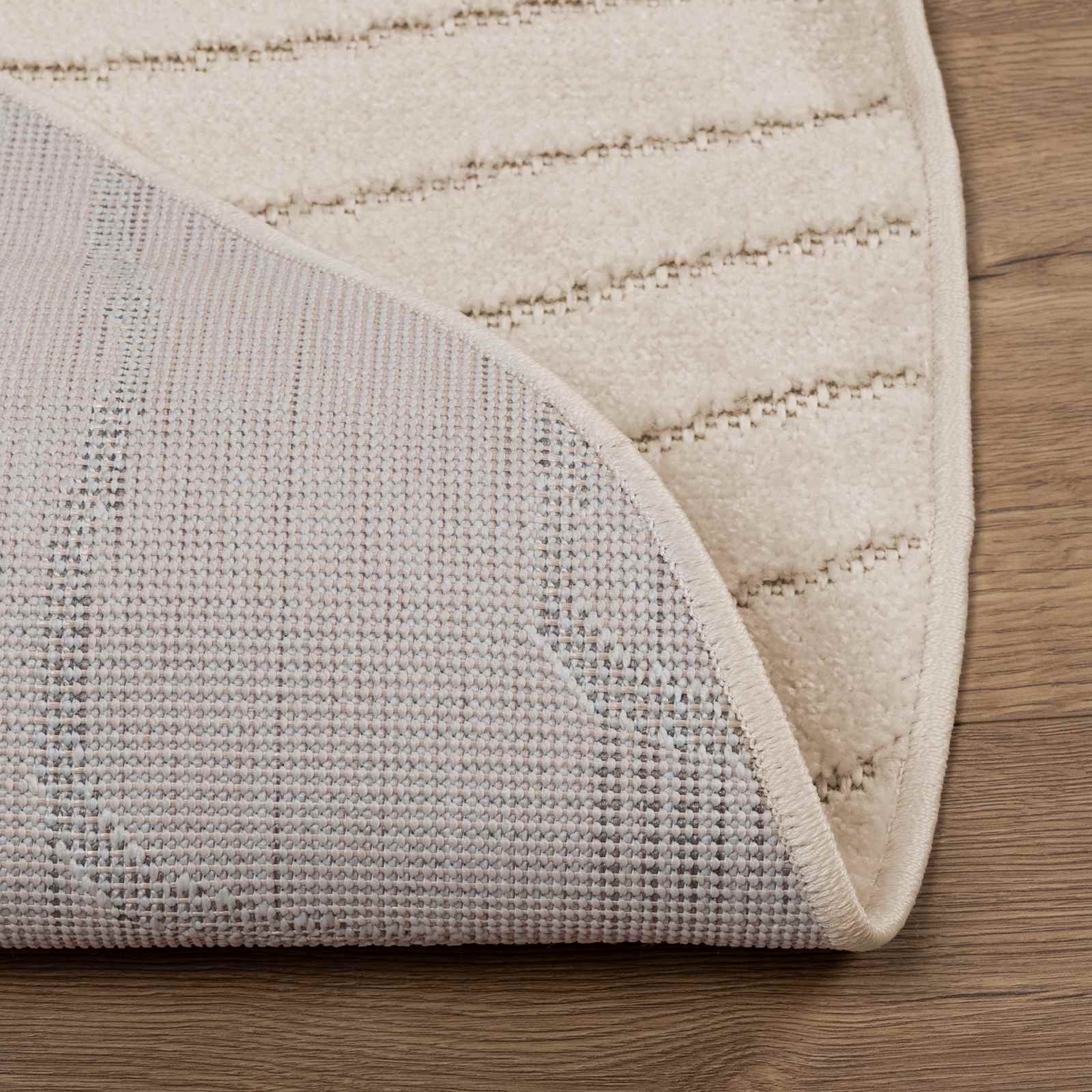 Bereichsteppiche Rund PALMERAS Beige Ø 120 CM Polyester
