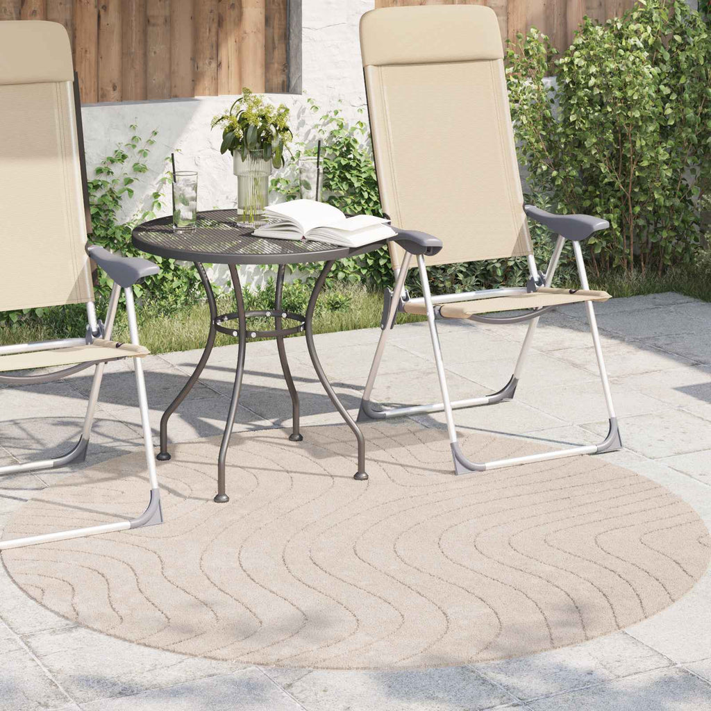 Bereichsteppiche Rund PALMERAS Beige Ø 120 CM Polyester
