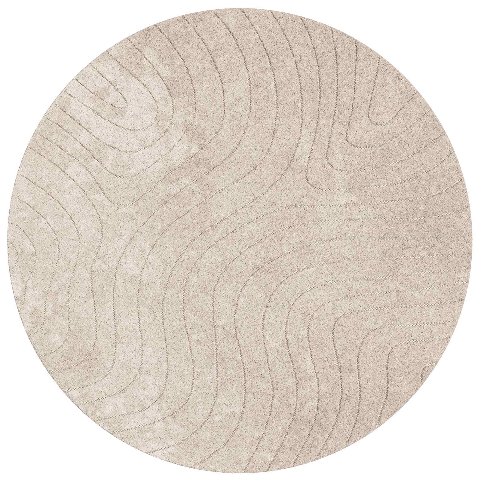Bereichsteppiche Rund PALMERAS Beige Ø 120 CM Polyester