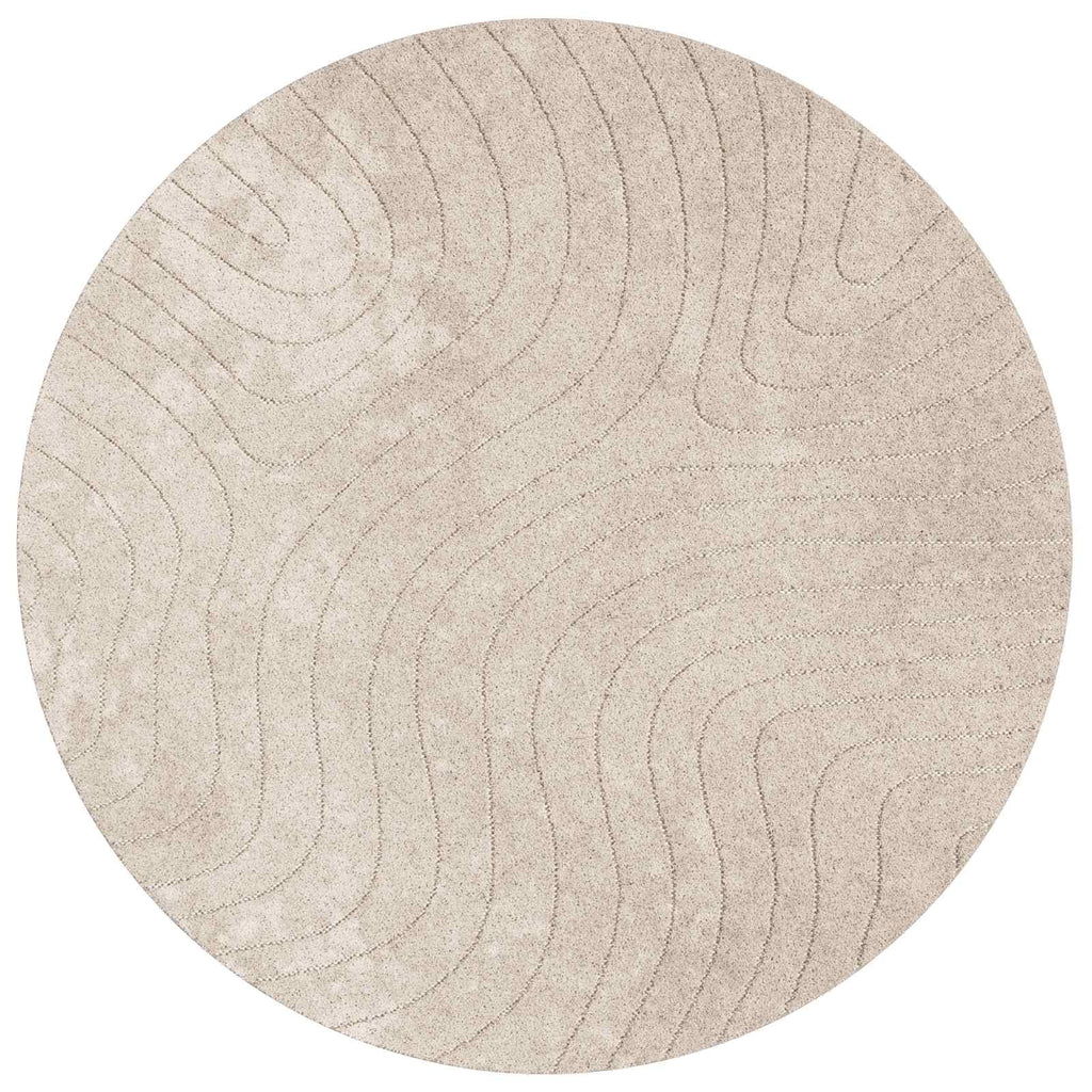 Bereichsteppiche Rund PALMERAS Beige Ø 200 CM Polyester
