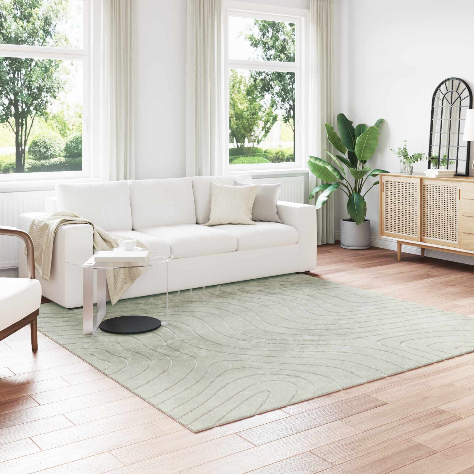 Bereichsteppiche PALMERAS Grün 240 x 240 cm Polyester