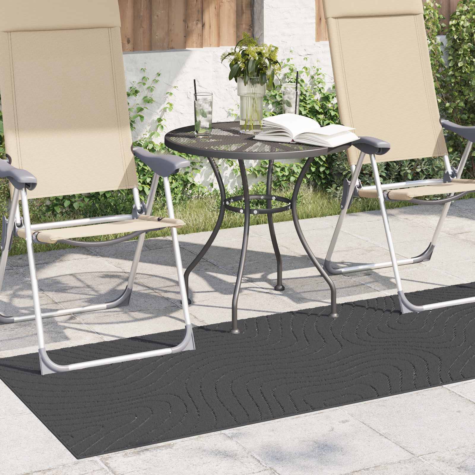 Bereichsteppiche PALMERAS Anthrazit 150 x 80 cm Polyester