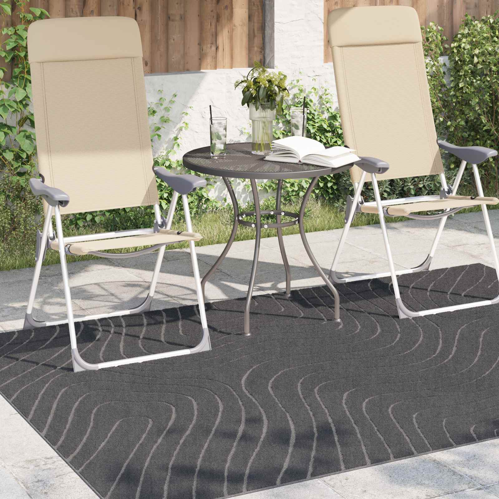 Bereichsteppiche PALMERAS Anthrazit 170 x 120 cm Polyester