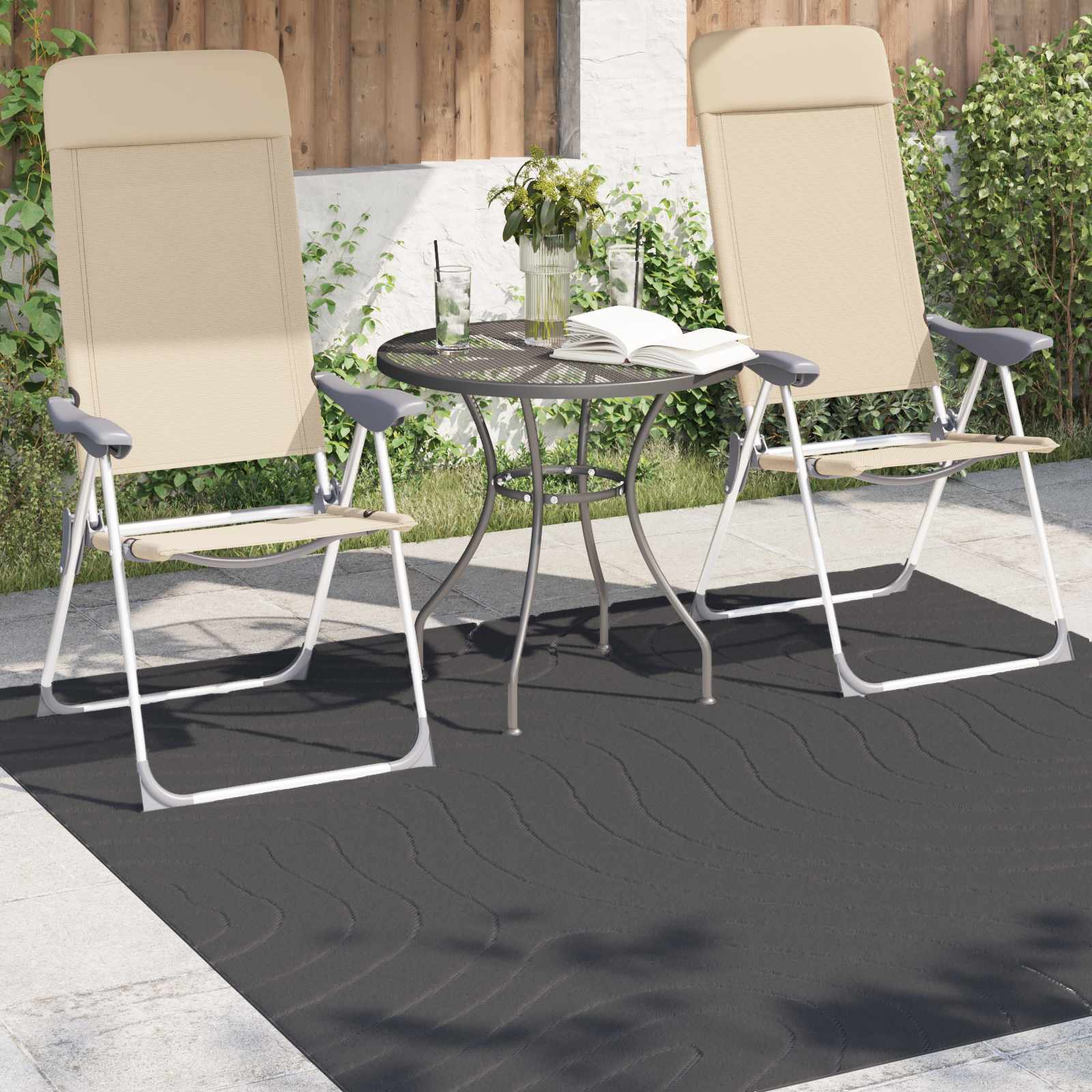 Bereichsteppiche PALMERAS Anthrazit 120 x 120 cm Polyester