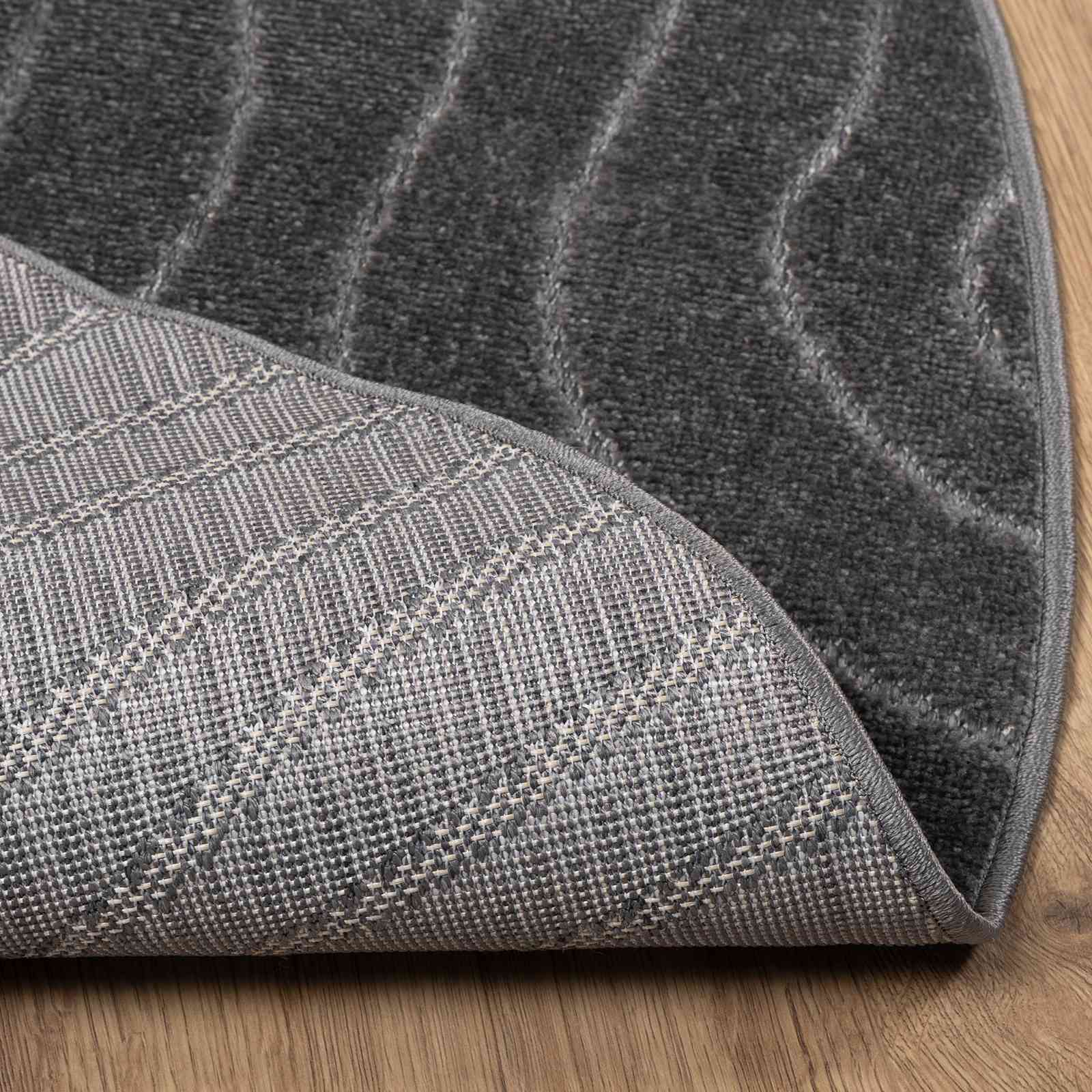 Bereichsteppiche Rund PALMERAS Anthrazit Ø 120 CM Polyester