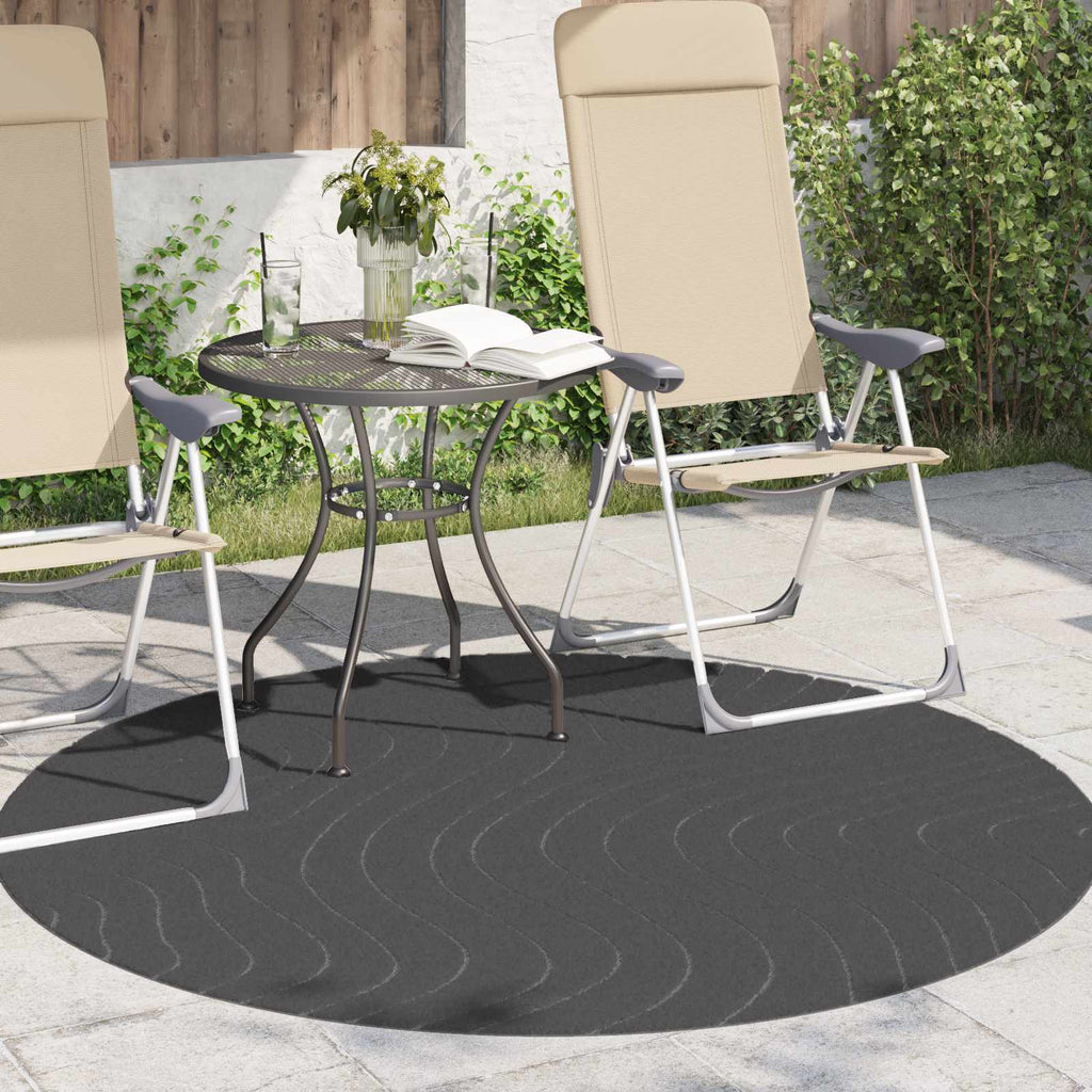 Bereichsteppiche Rund PALMERAS Anthrazit Ø 160 CM Polyester
