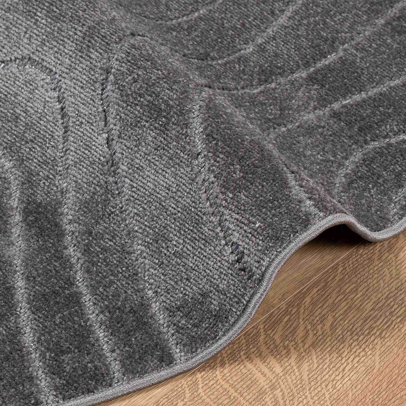 Bereichsteppiche Rund PALMERAS Anthrazit Ø 200 CM Polyester