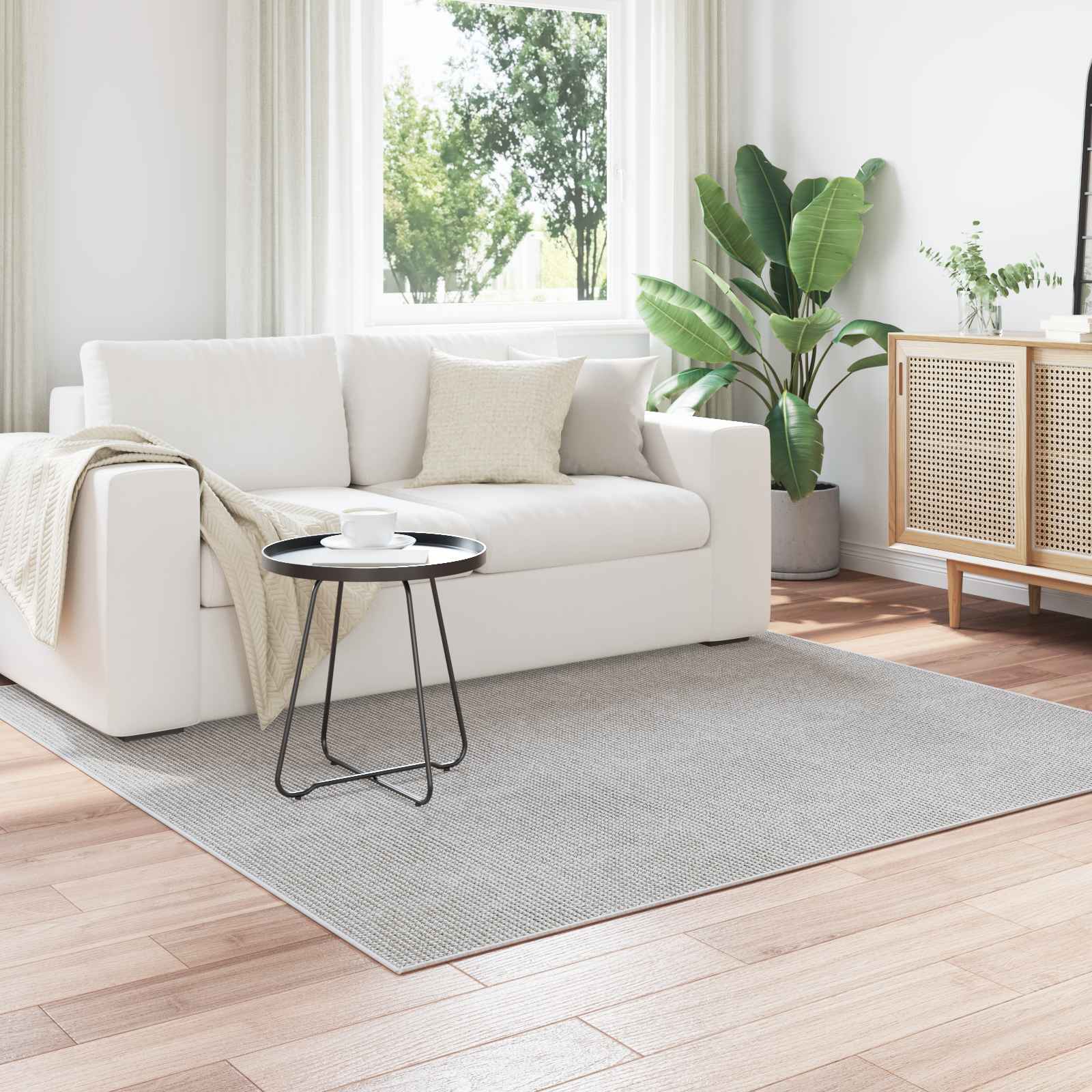 Bereichsteppiche Quadratisch LUGO Creme 200 x 200 cm Polyester