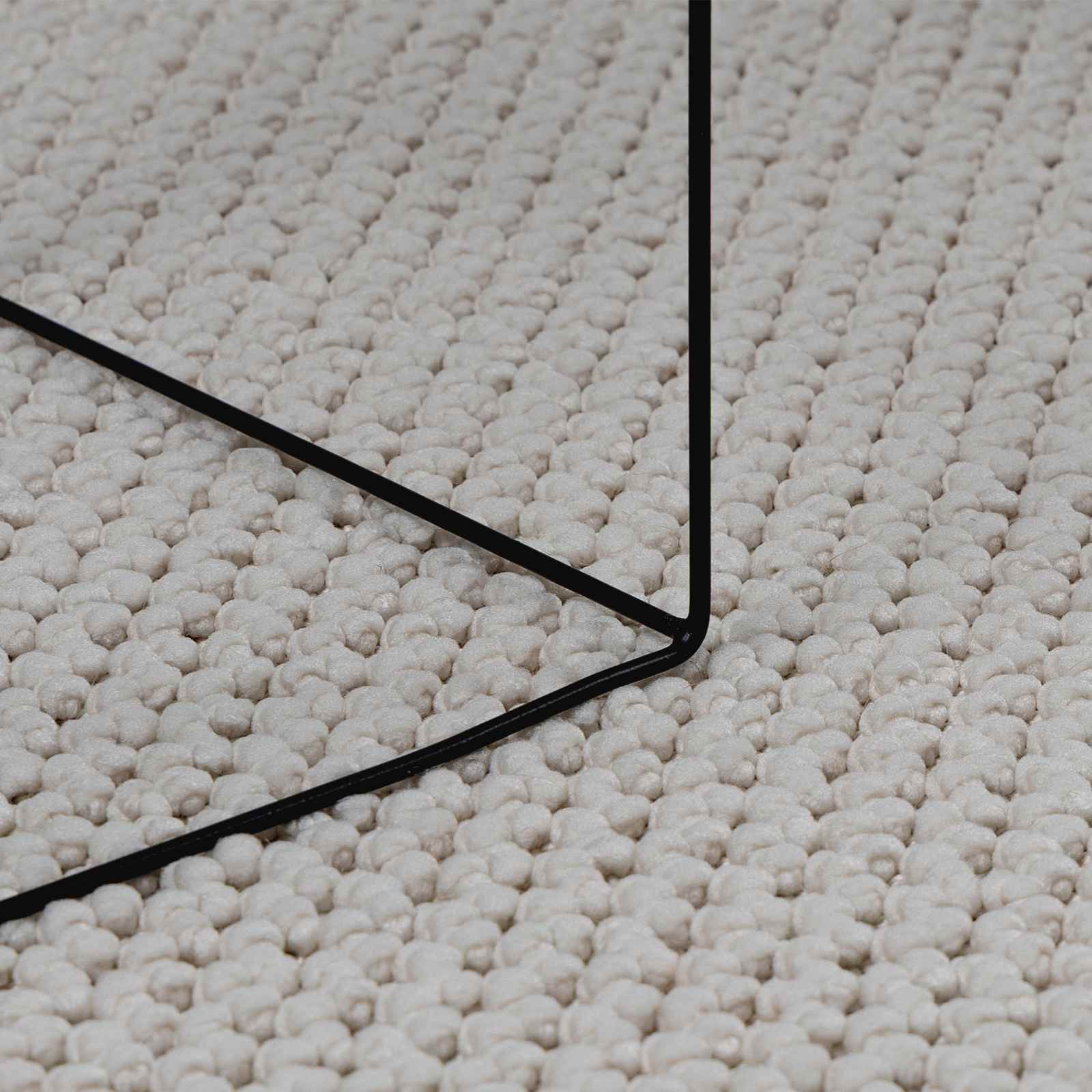 Bereichsteppiche Quadratisch LUGO Creme 240 x 240 cm Polyester