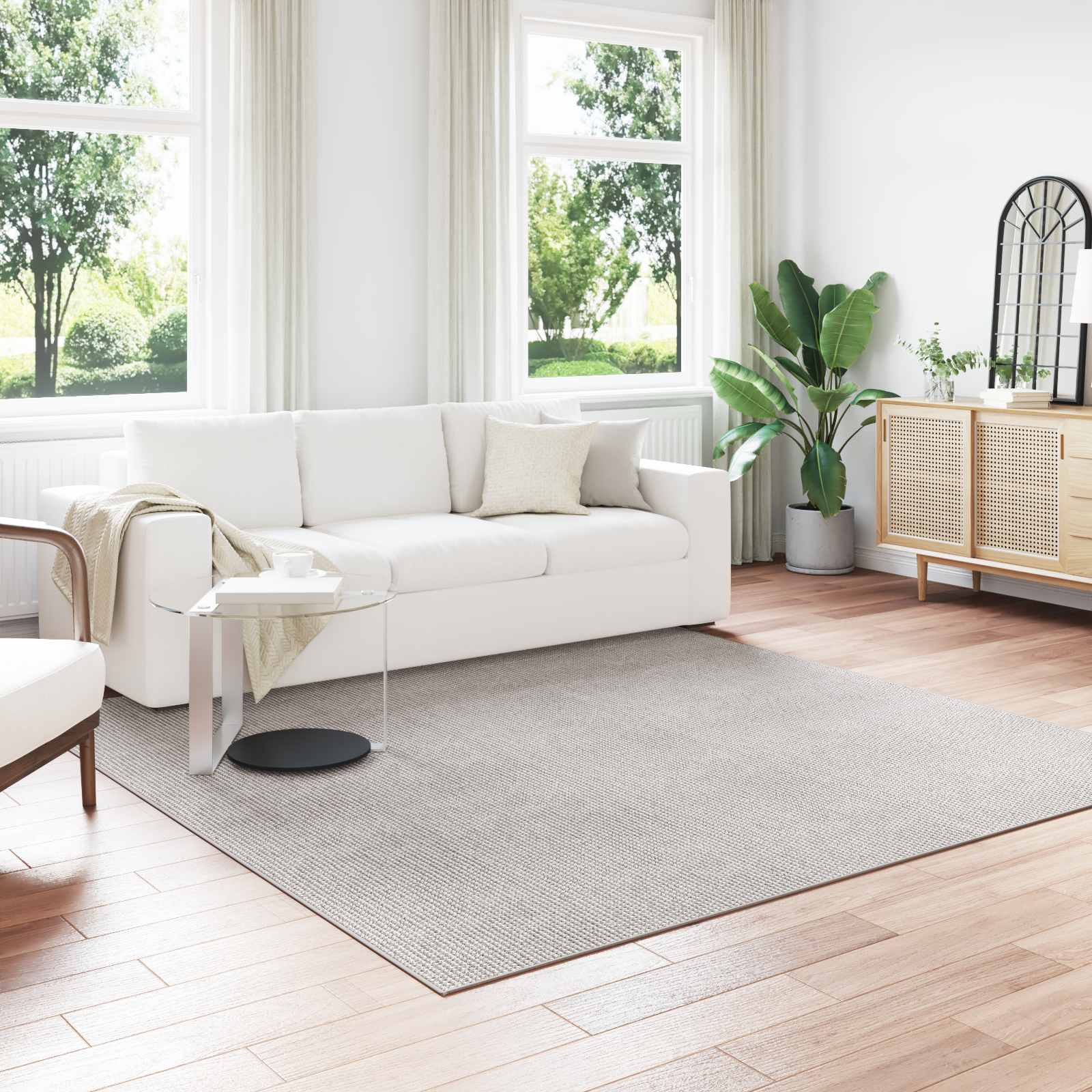 Bereichsteppiche Quadratisch LUGO Creme 240 x 240 cm Polyester