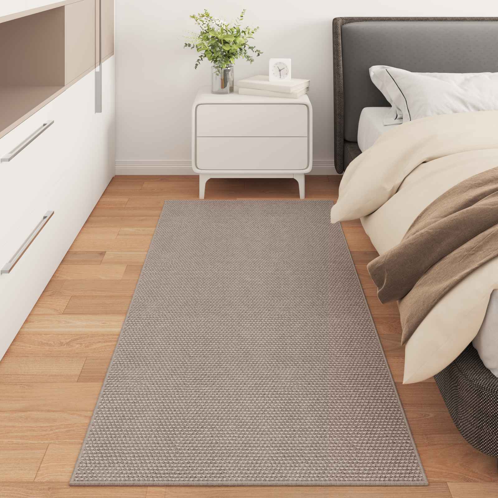 Bereichsteppiche Rechtwinklig LUGO Taupe 80 x 200 cm Polyester